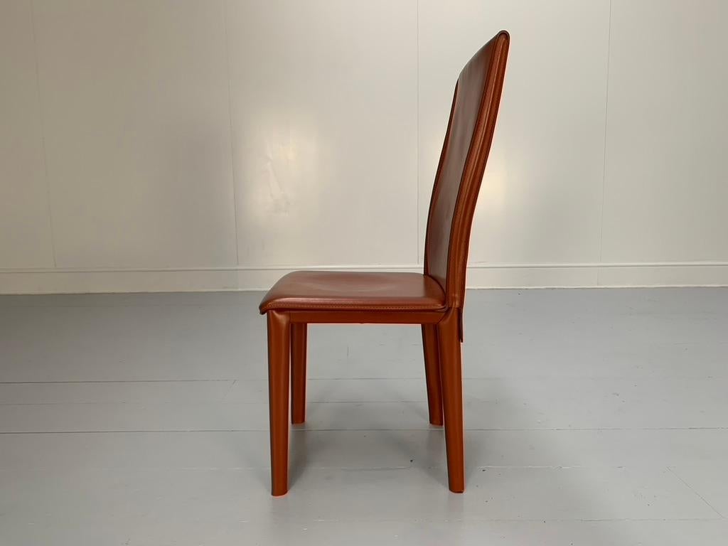 6 Arper Esszimmerstühle - In Brown Sattelleder im Angebot 6