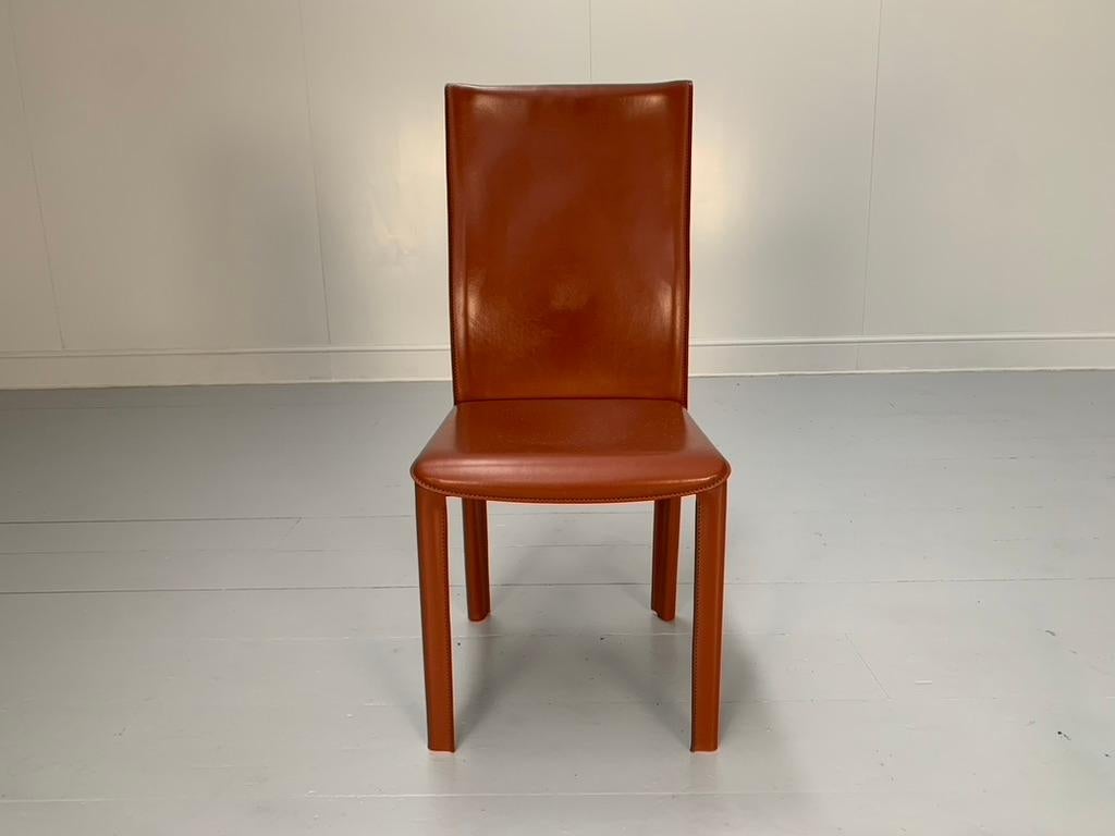 6 Arper Esszimmerstühle - In Brown Sattelleder im Angebot 8