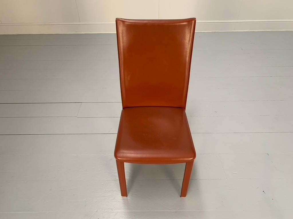 6 Arper Esszimmerstühle - In Brown Sattelleder im Angebot 9