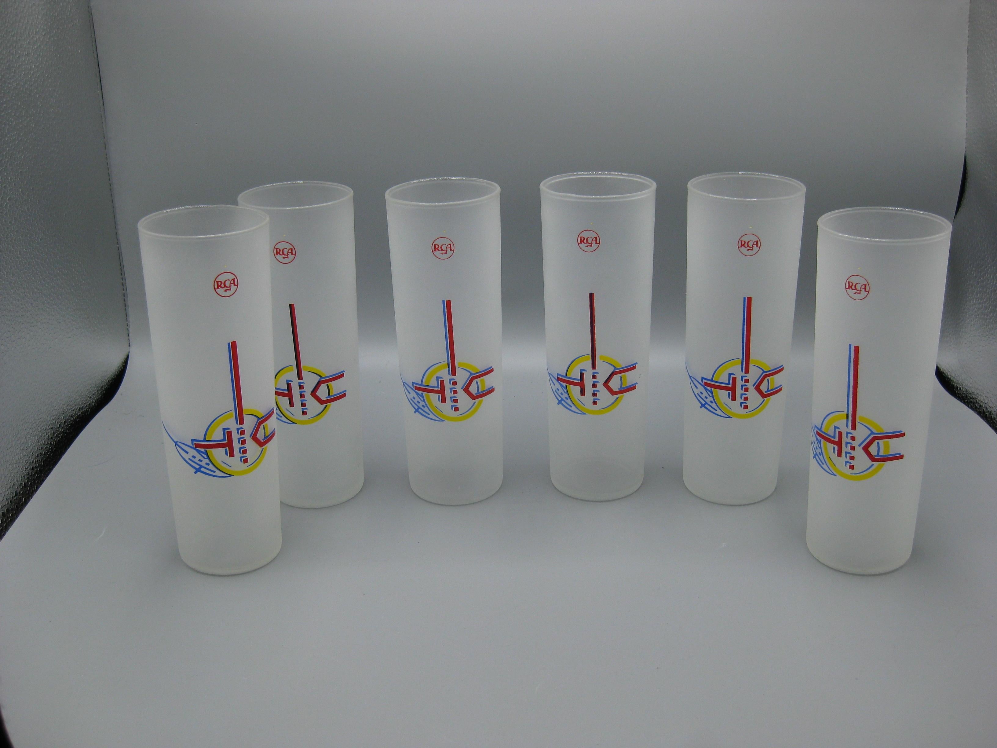 6 Art Deco 1939 New York World's Fair RCA Radio Advertising Cocktailgläser-Set, Set im Angebot 5