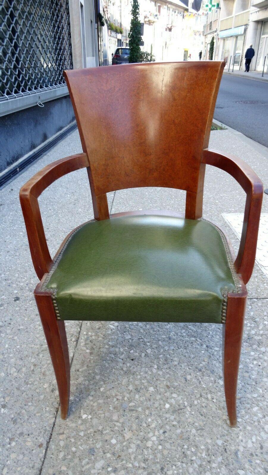 6 Art Deco Armchairs in walnut and Elm Burl, circa 1930 For Sale 3