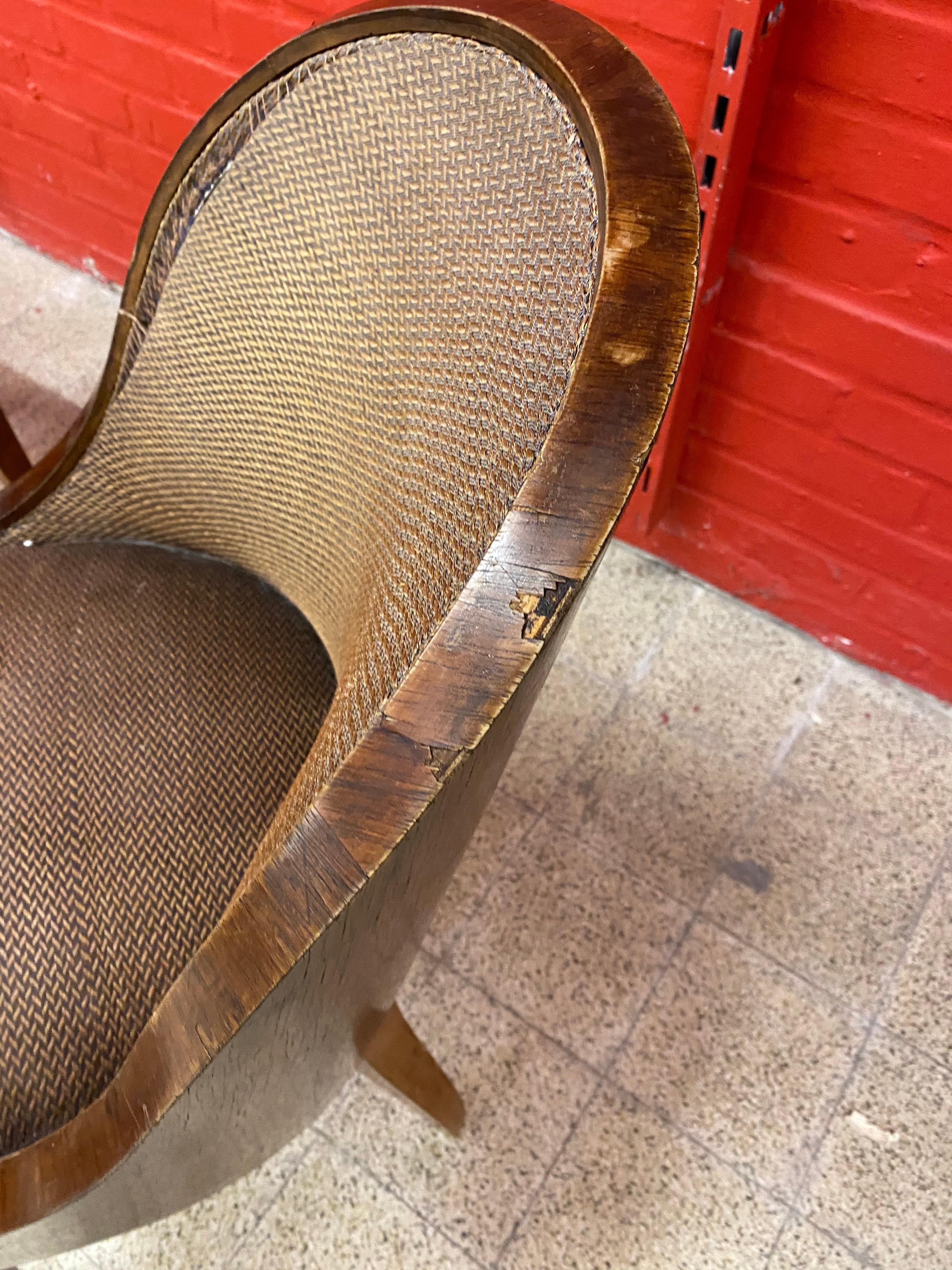 6 Art Deco Chairs, Gondola Back, circa 1930 For Sale 7