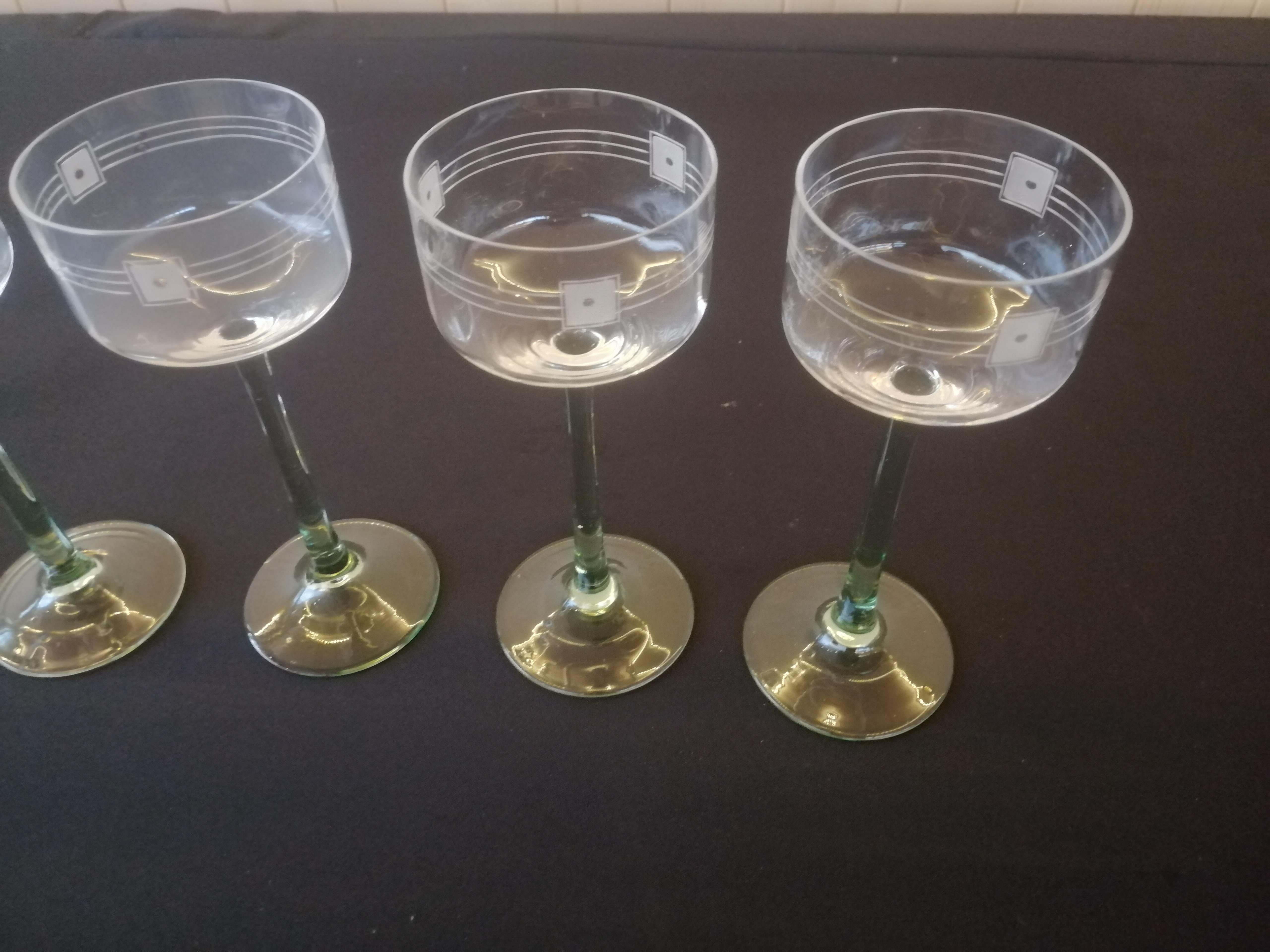 6 Art Deco Glasses For Sale 6