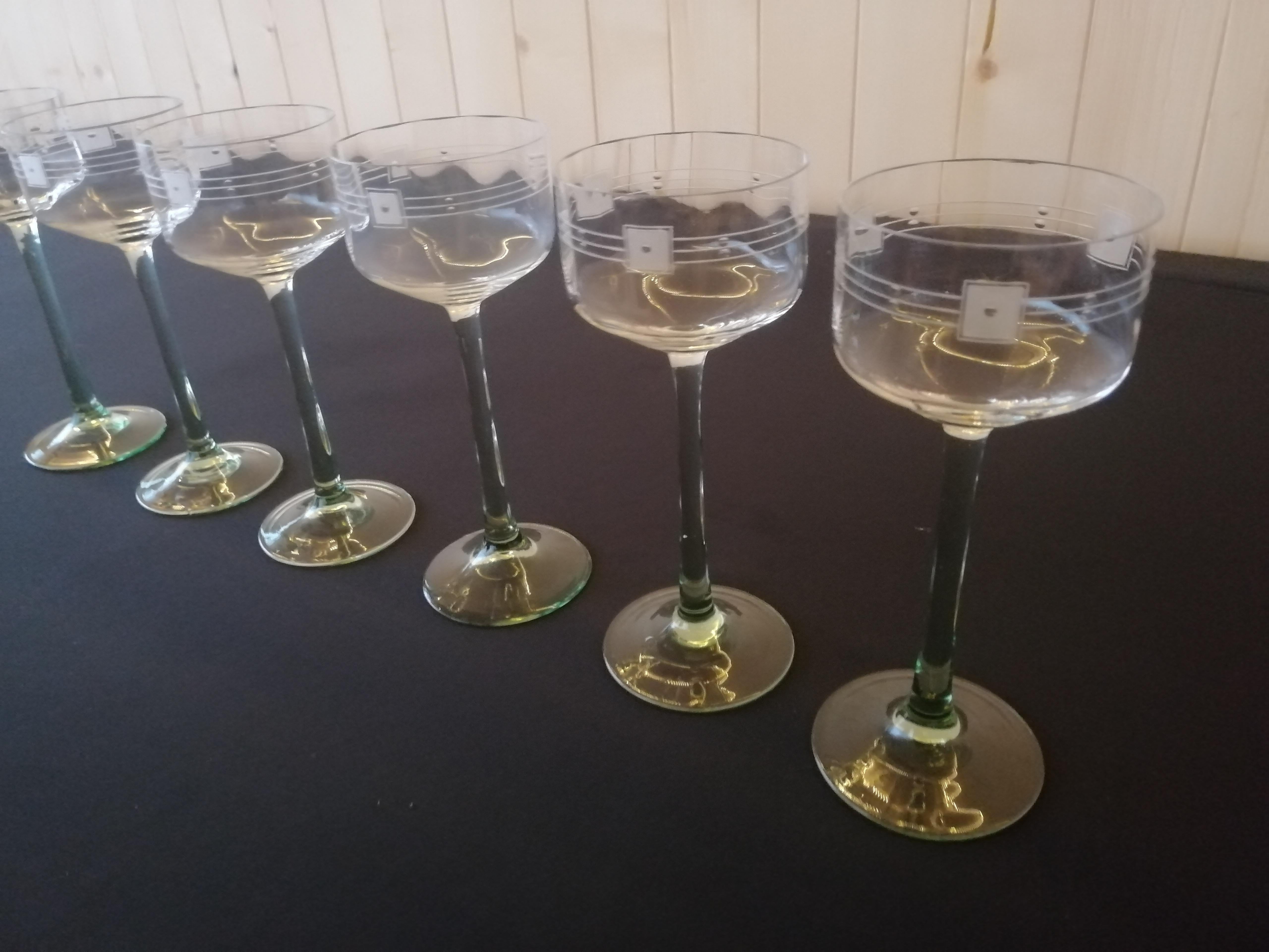 6 Art Deco Glasses For Sale 2