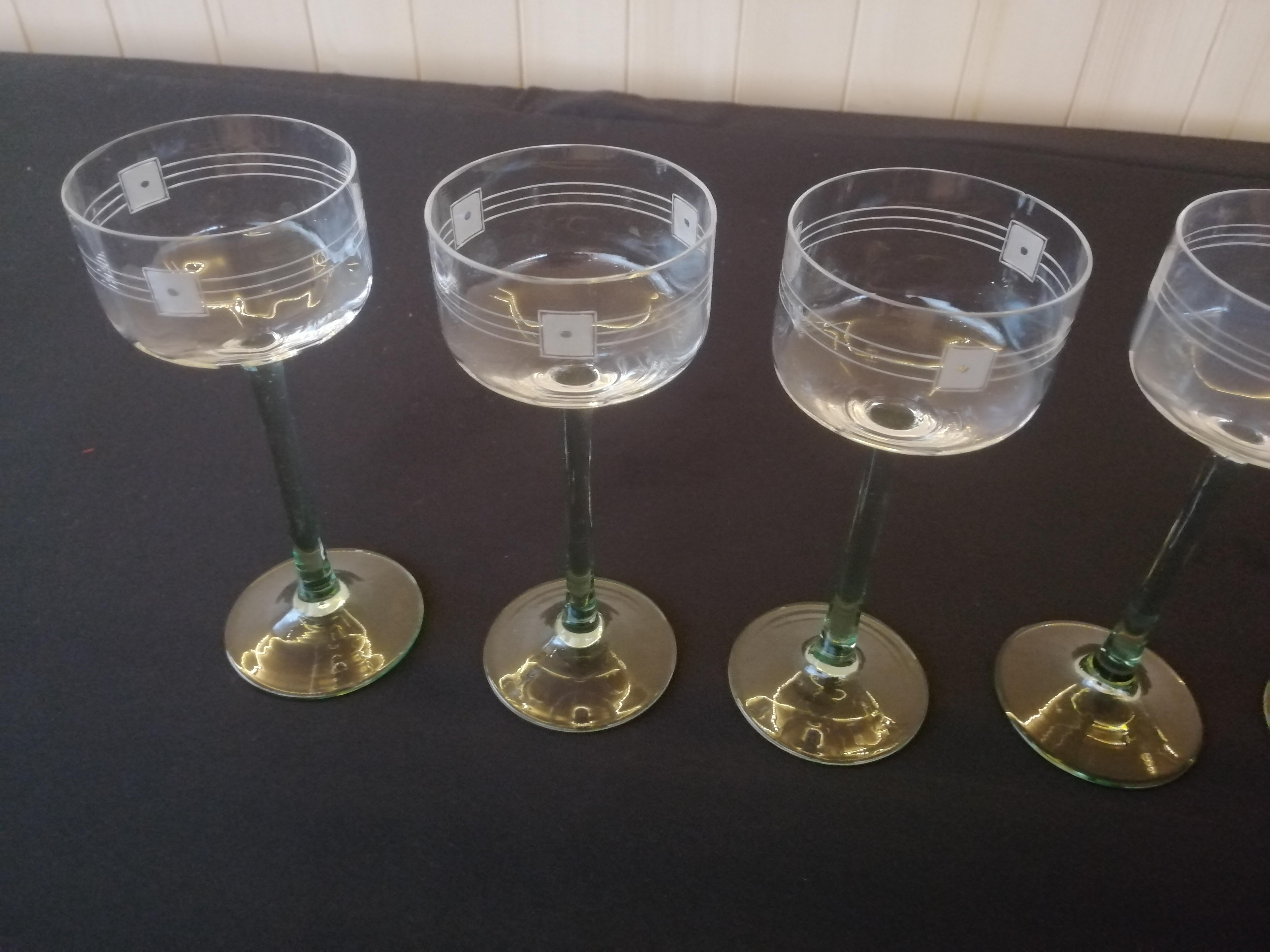 6 Art Deco Glasses For Sale 4