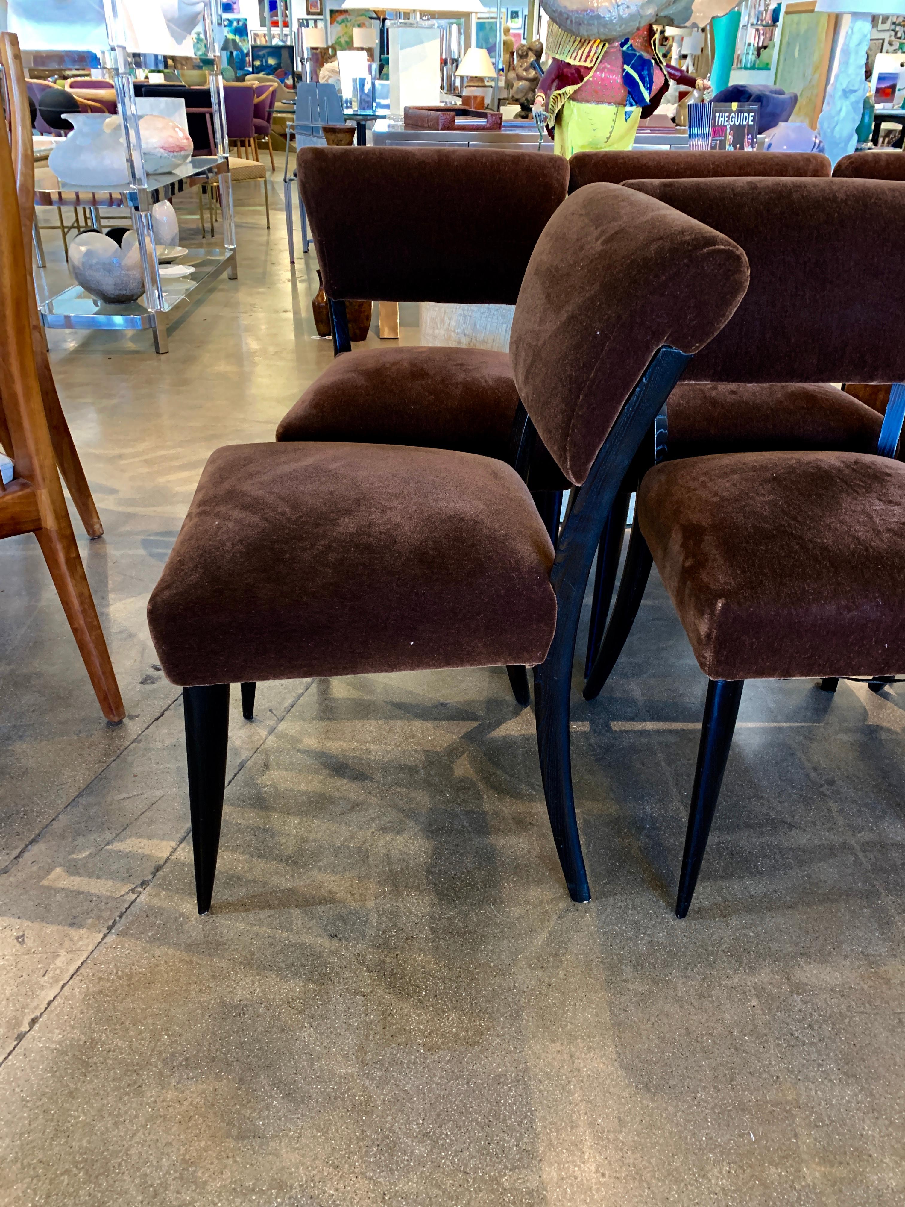6 Art Deco Period Dining Chairs in the Style of Ruhlmann In Good Condition In Palm Springs, CA