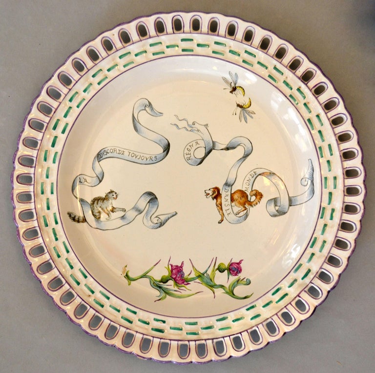 6 Art Nouveau French Faience Enamel Decorated Emile Galle Nancy Plates