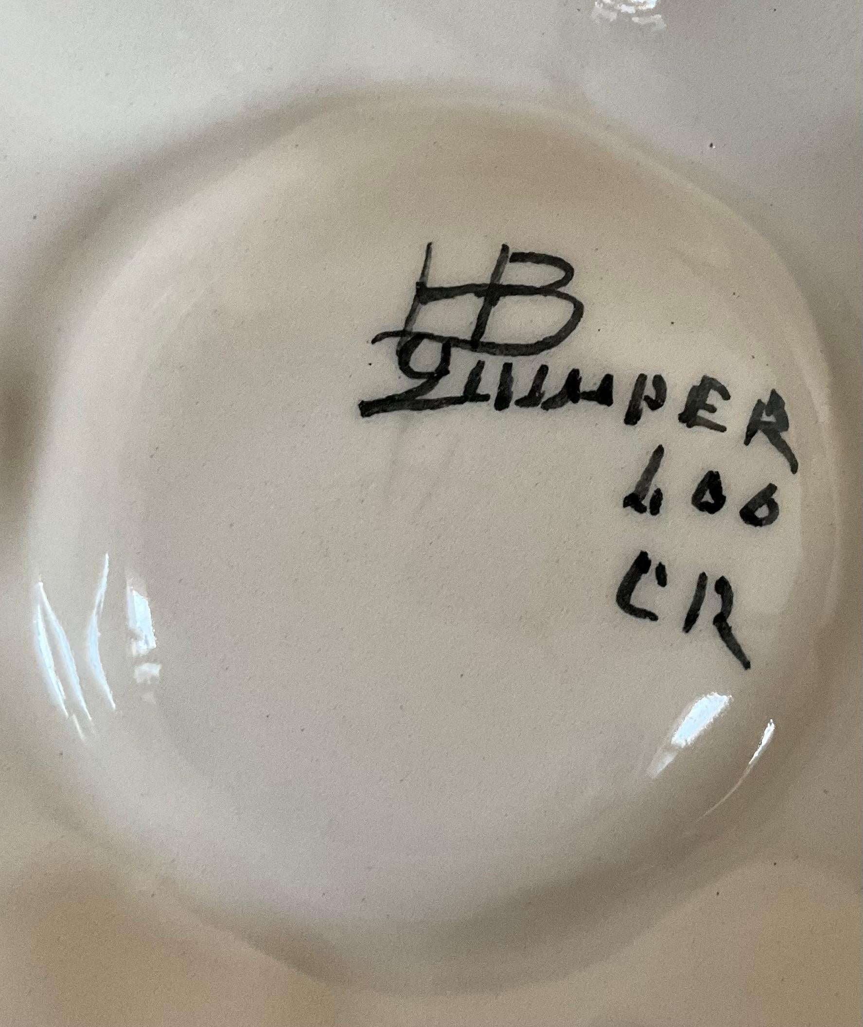 Mid-20th Century 6 earthenware oyster plates Quimper - Henriot of 20th century For Sale