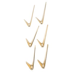 6 Asymetric Wall Hooks by Hertha Baller Austria, 1950s