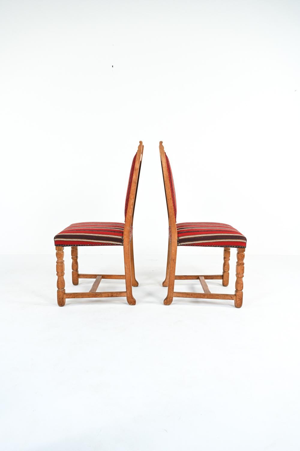 '6' Attr. Henning Kjærnulf Oak Dining Chairs, Denmark, 1960's In Good Condition In Norwalk, CT