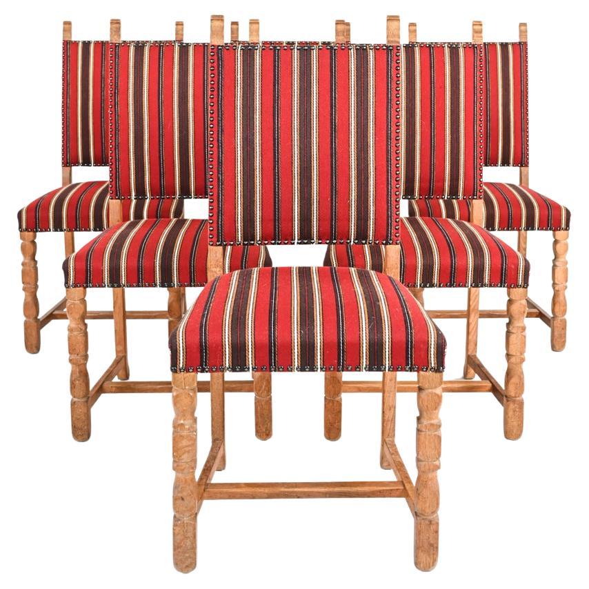 '6' Attr. Henning Kjærnulf Oak Dining Chairs, Denmark, 1960's