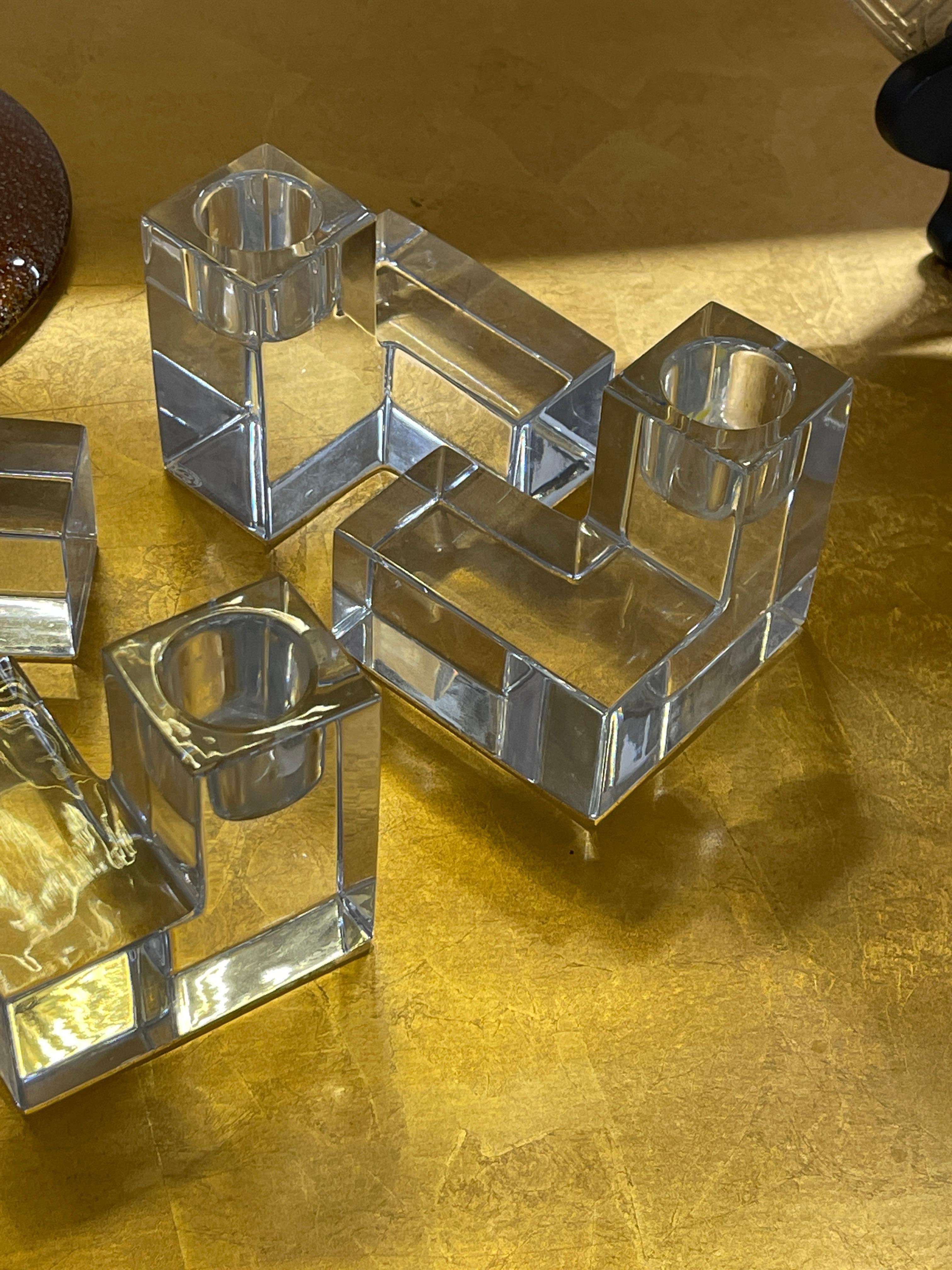 6 Baccarat Cubist Candleholders 3