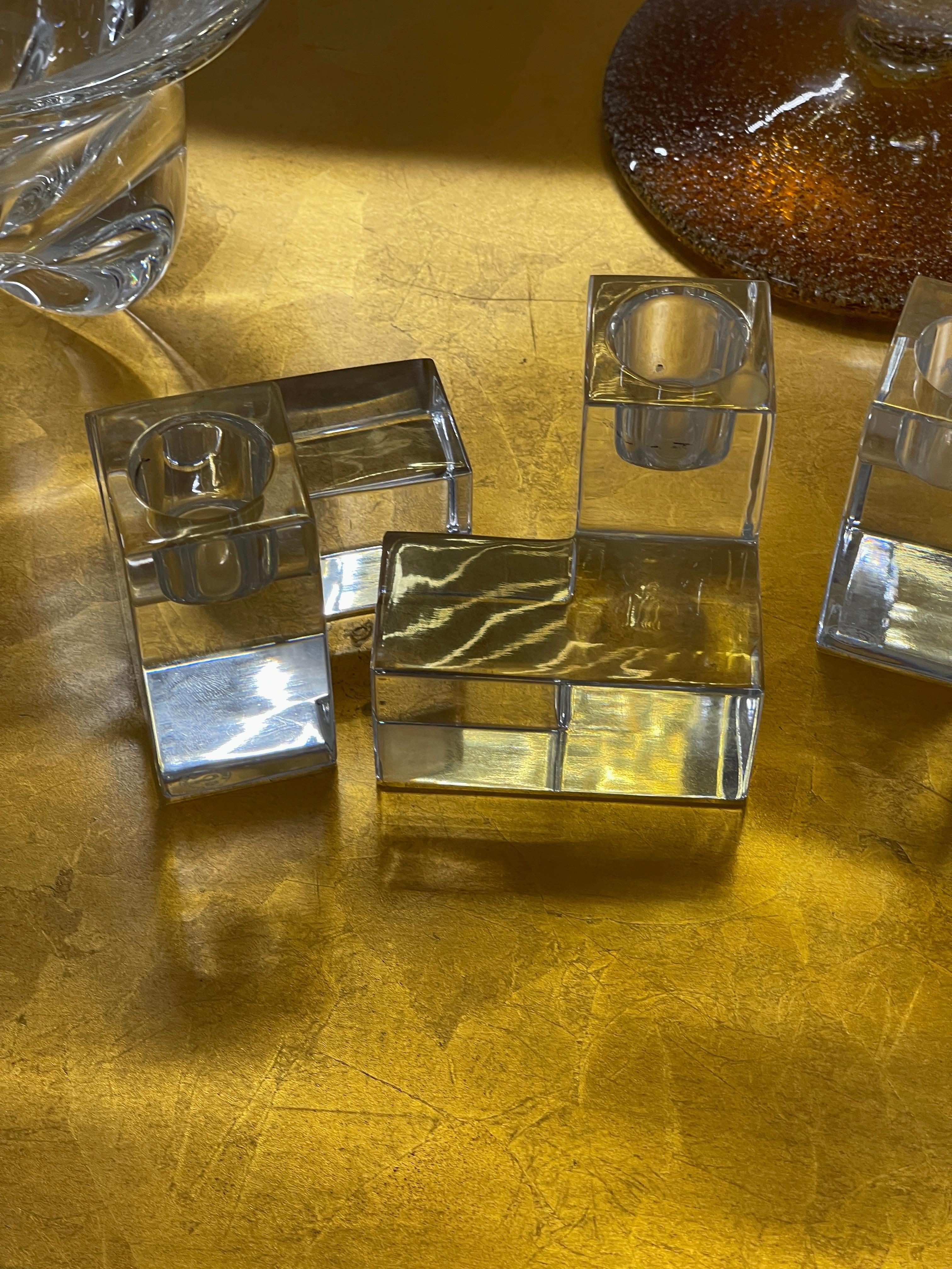 6 Baccarat Cubist Candleholders 4