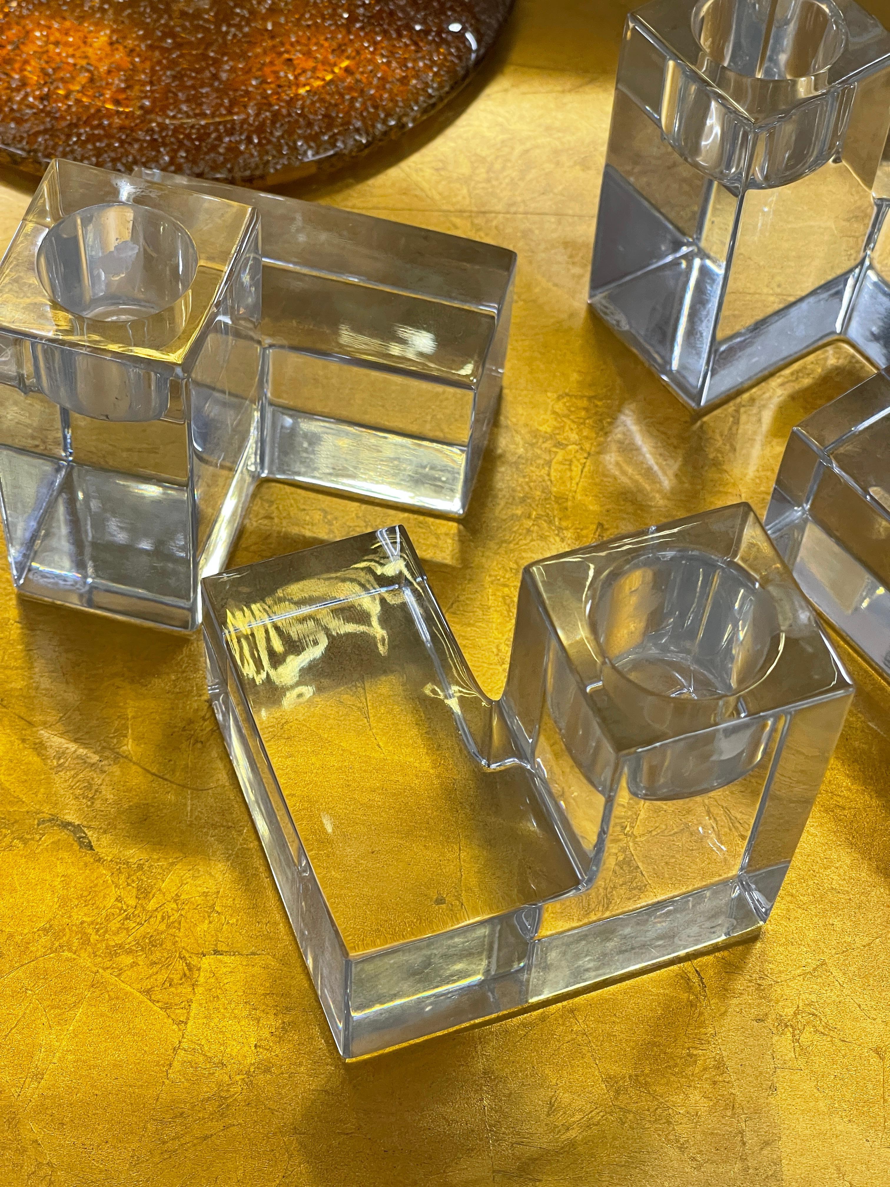 6 Baccarat Cubist Candleholders 5