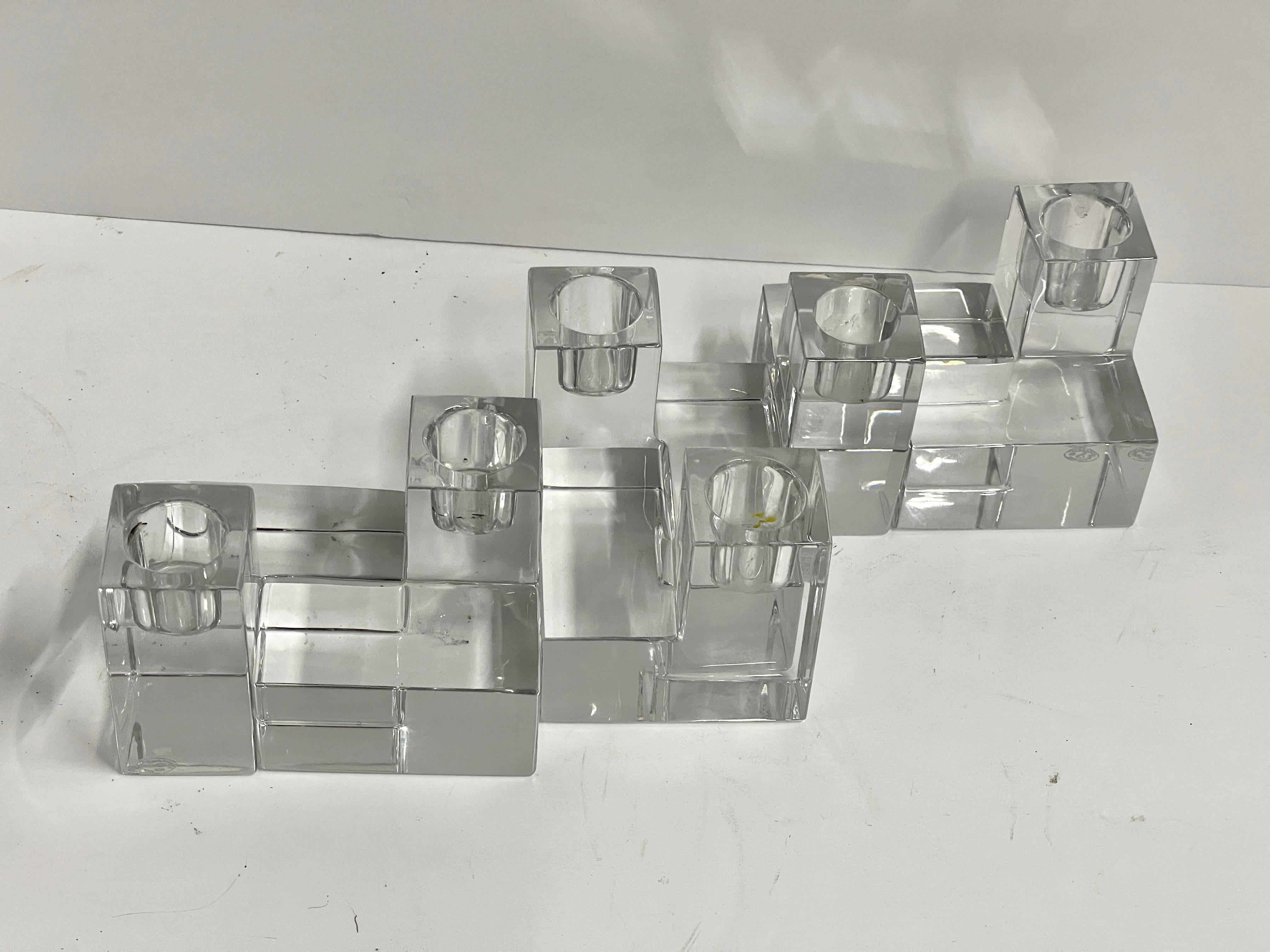 Crystal 6 Baccarat Cubist Candleholders