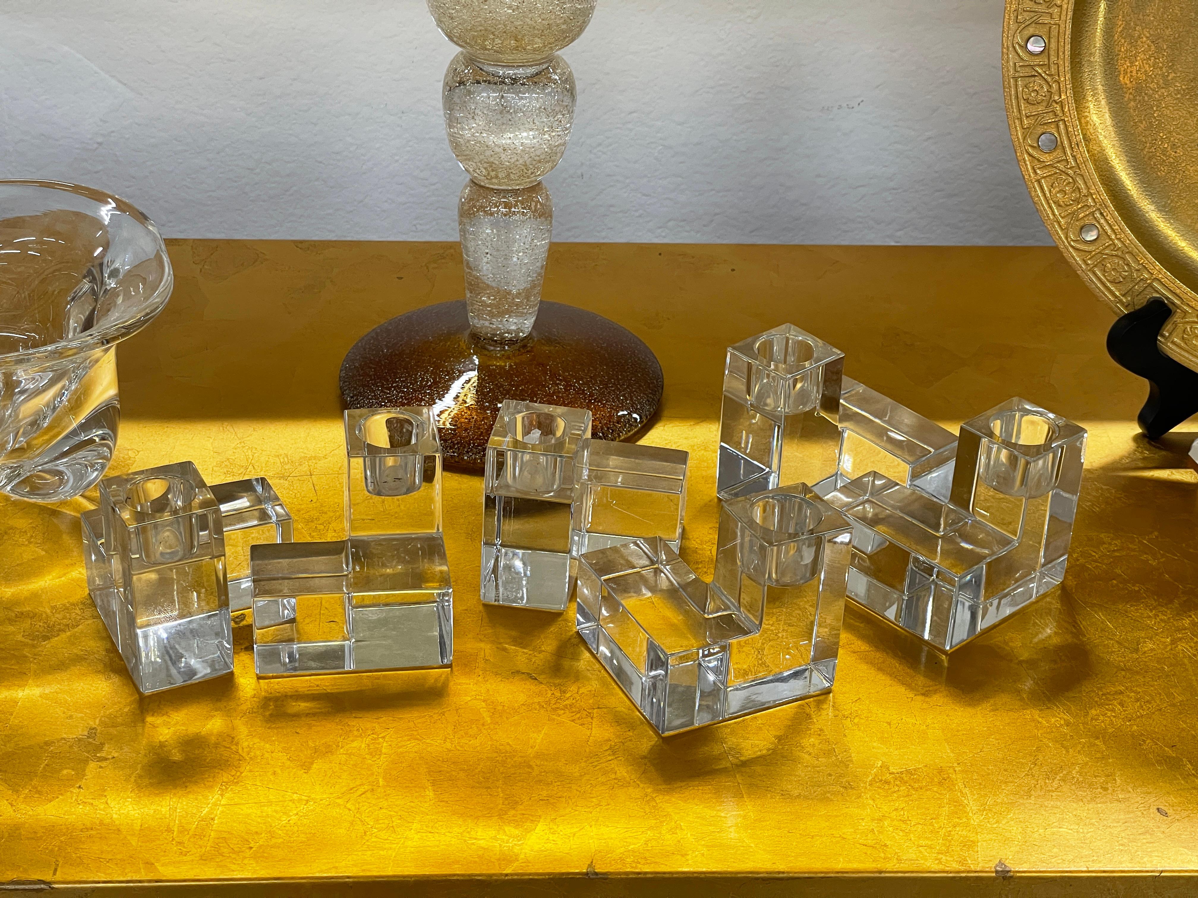 6 Baccarat Cubist Candleholders 2