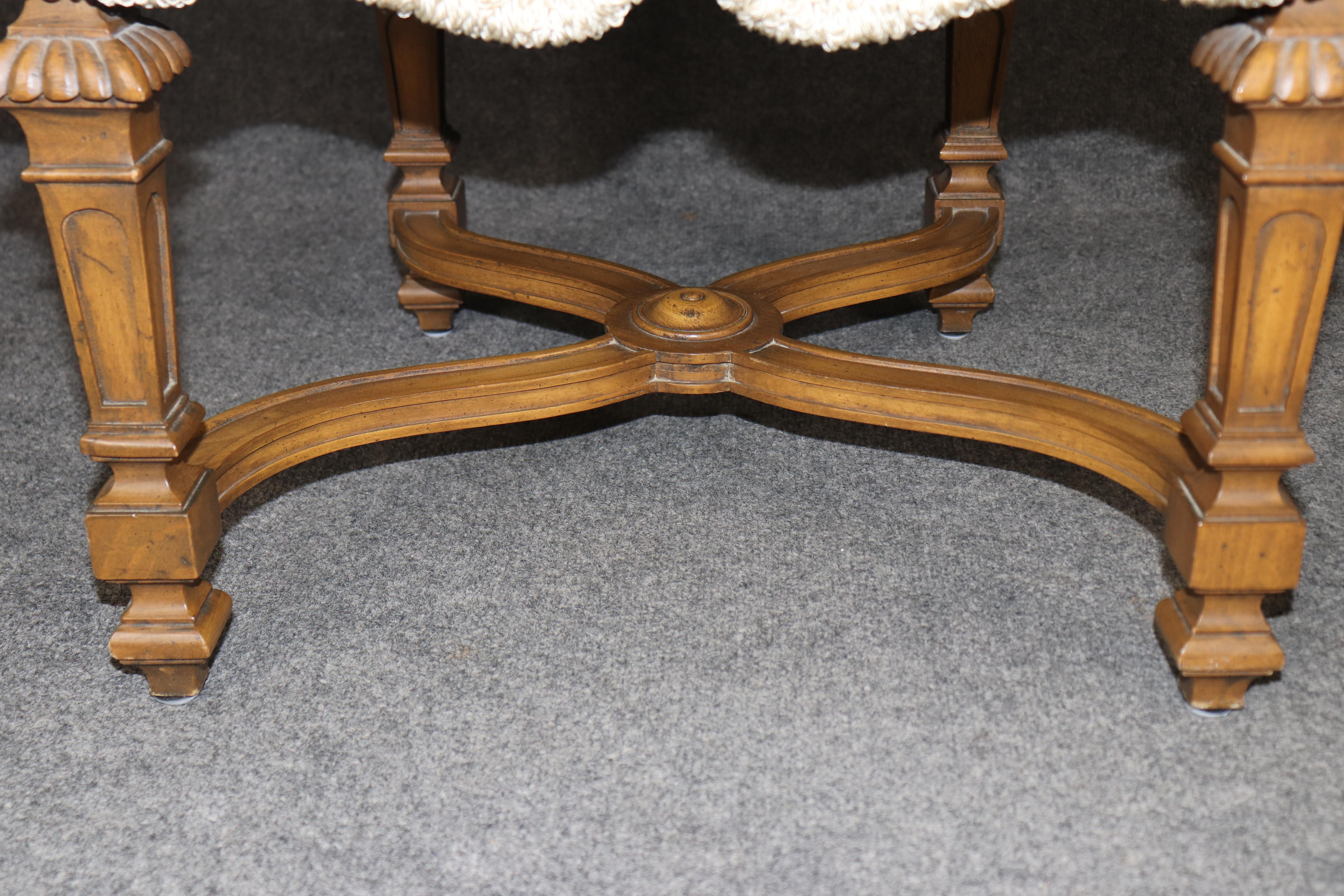 6 Baker Louis XIV Style Upholstered and Carved Dining Chairs For Sale 4