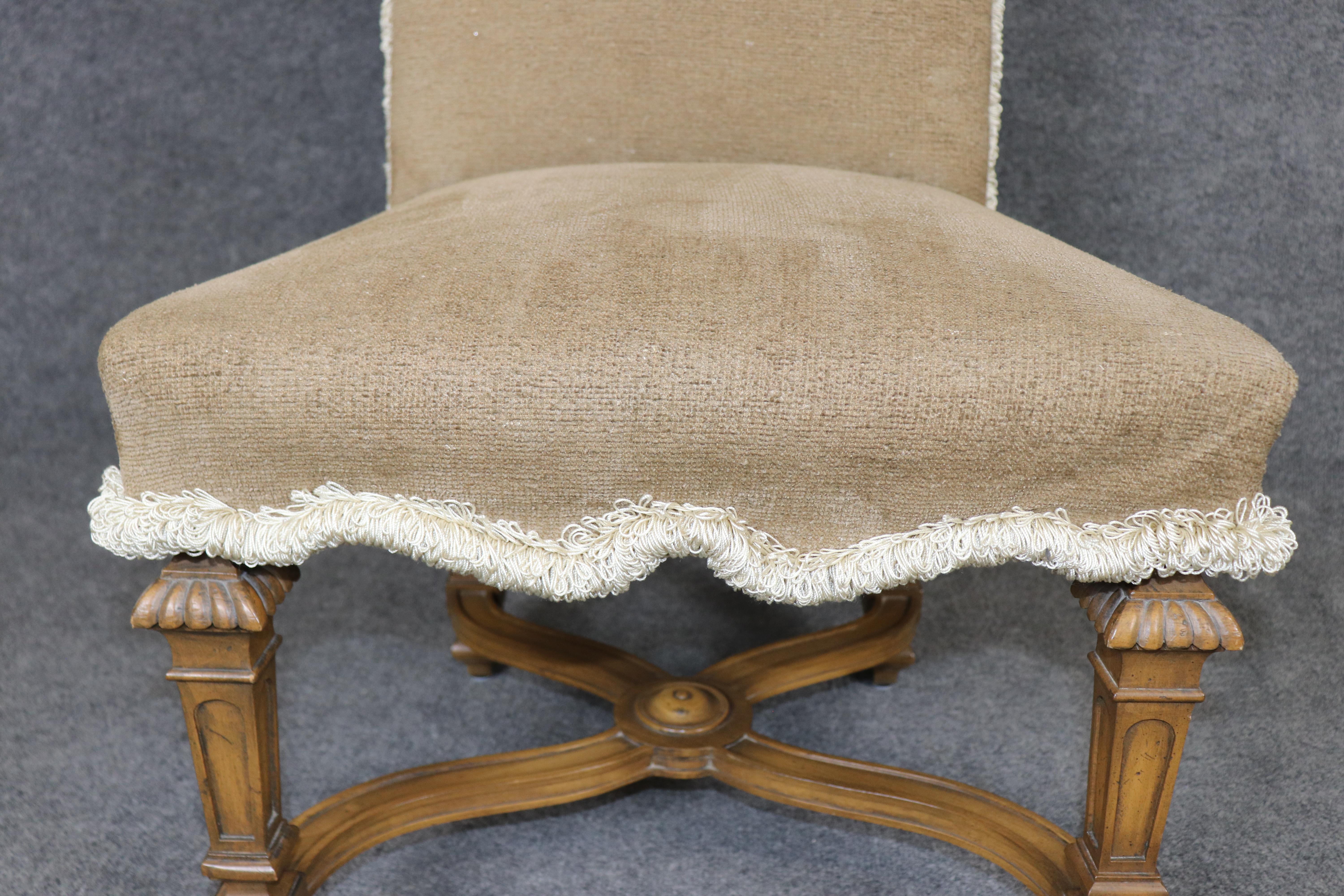 6 Baker Louis XIV Style Upholstered and Carved Dining Chairs For Sale 7