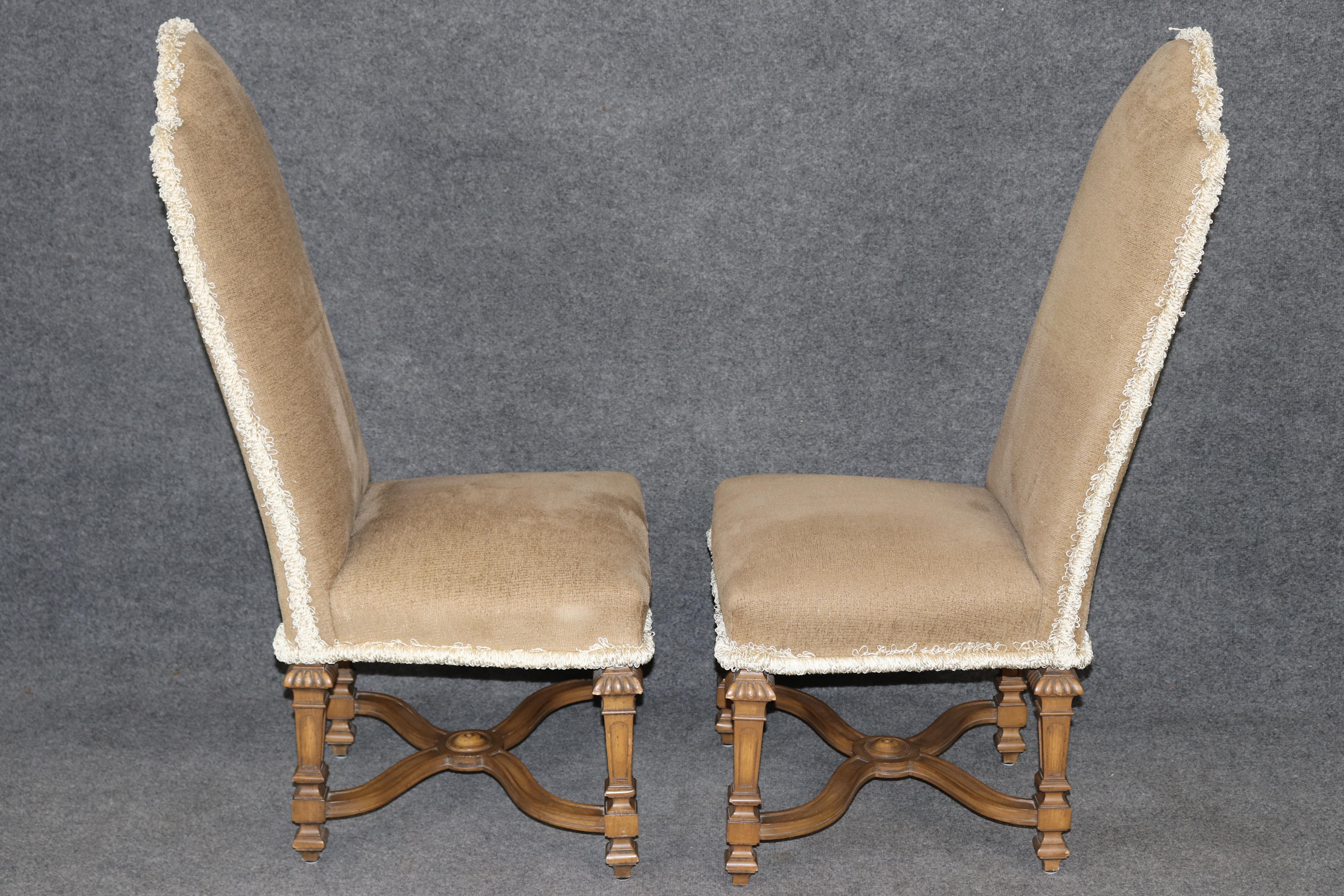 6 Baker Louis XIV Style Upholstered and Carved Dining Chairs For Sale 1