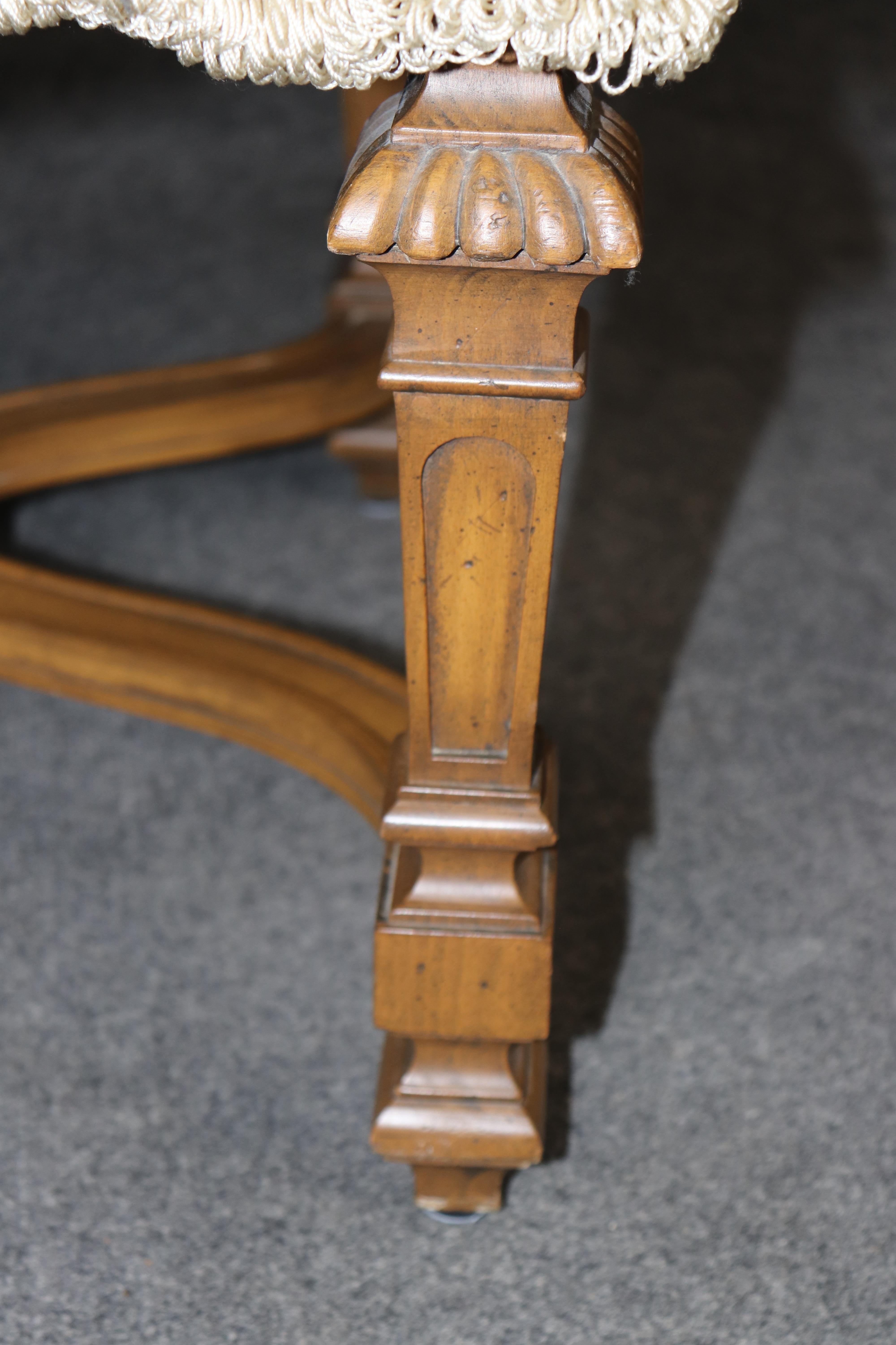 6 Baker Louis XIV Style Upholstered and Carved Dining Chairs For Sale 3