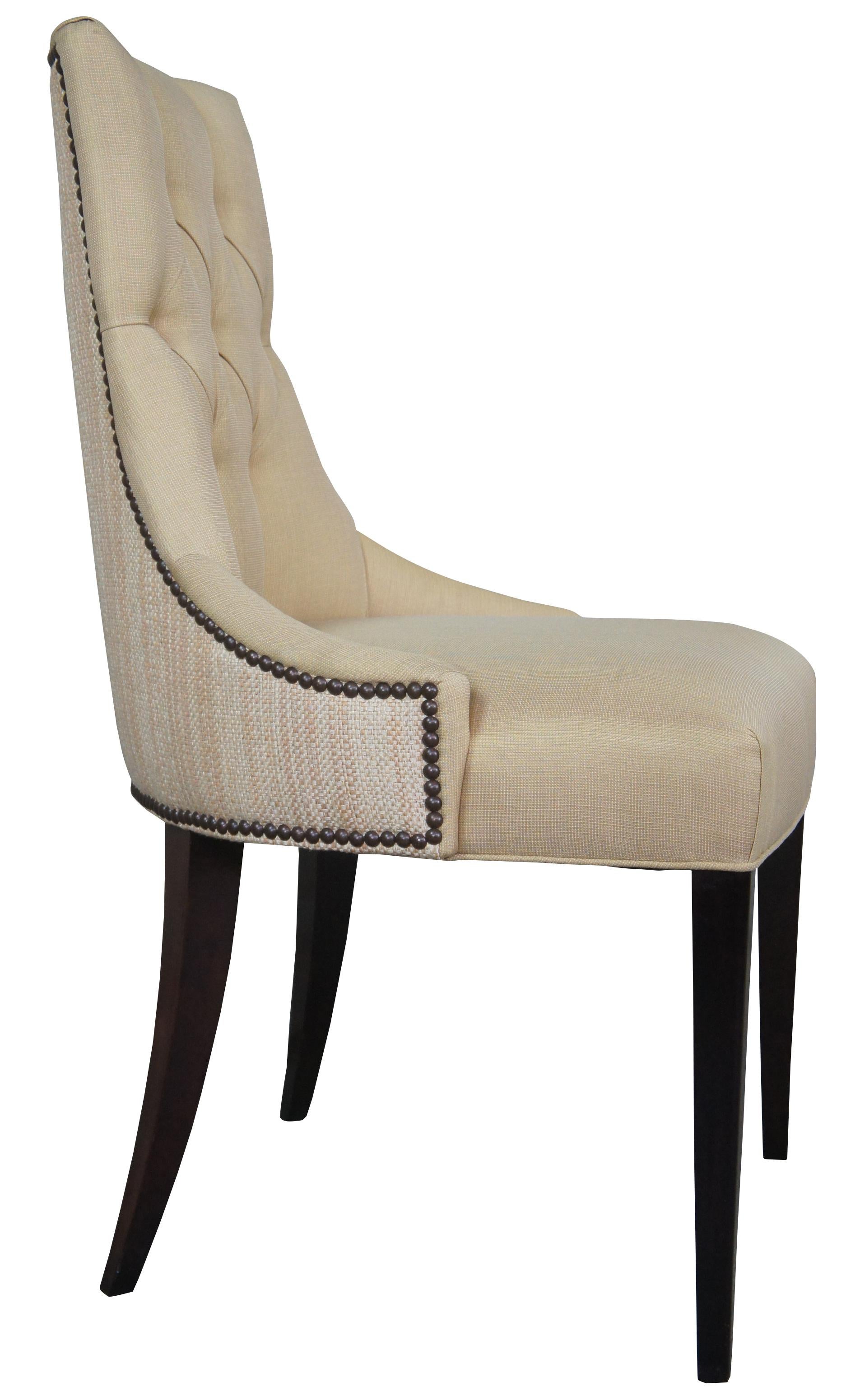 Empire Revival 6 Baker Thomas Pheasant Tufted Ritz Dining Chairs Modern Empire Style BA7841