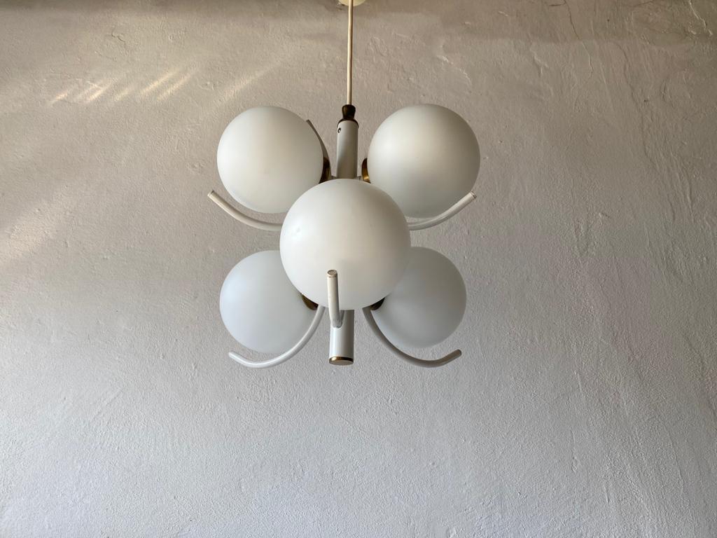6 Balls Glass Atomic Chandelier by Richard Essig, 1970s, Germany In Good Condition In Hagenbach, DE