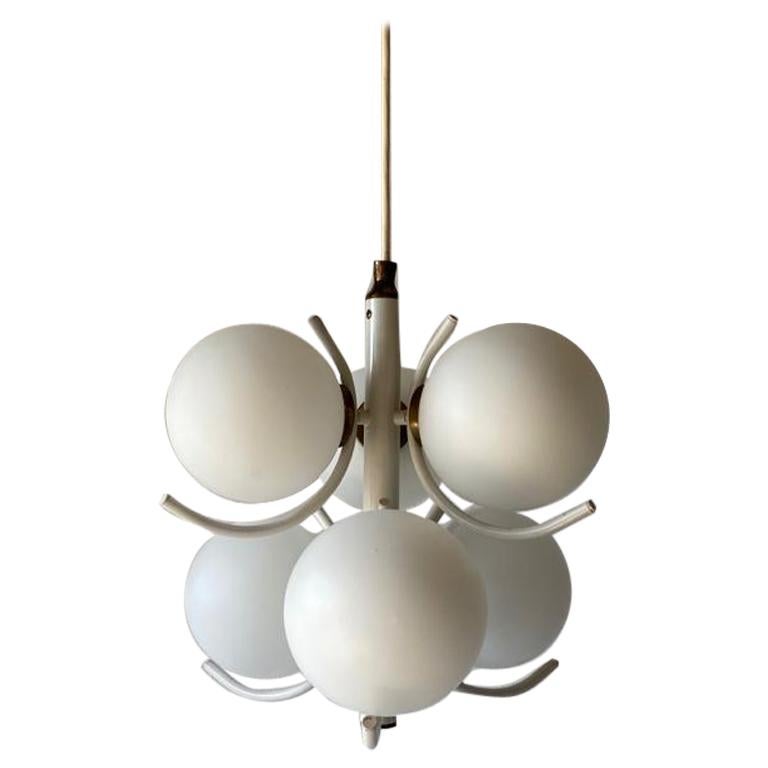 6 Balls Glass Atomic Chandelier by Richard Essig, 1970s, Germany at 1stDibs