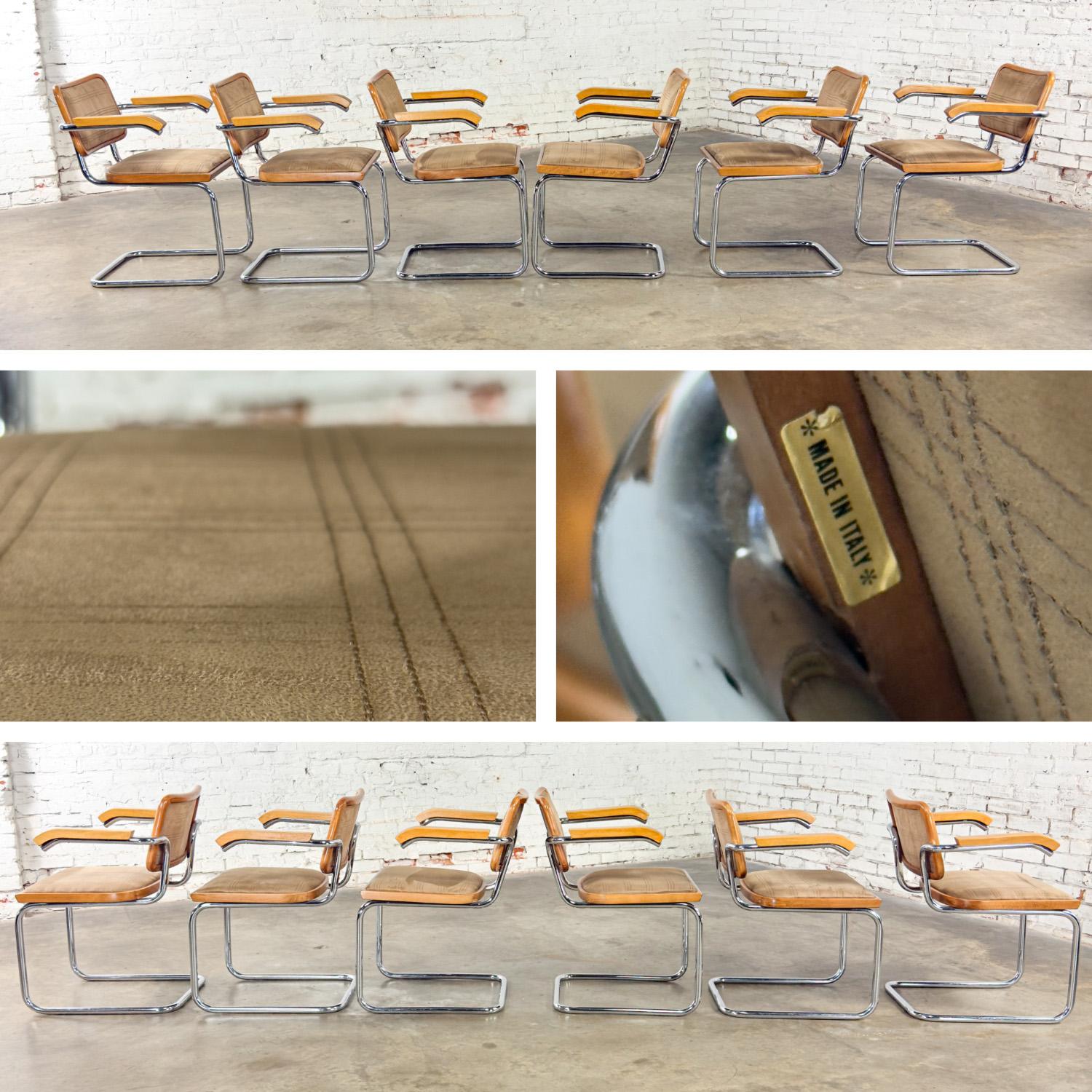 6 Bauhaus Cantilever Armchairs Made in Italy Style Marcel Breuer Cesca Chair For Sale 10