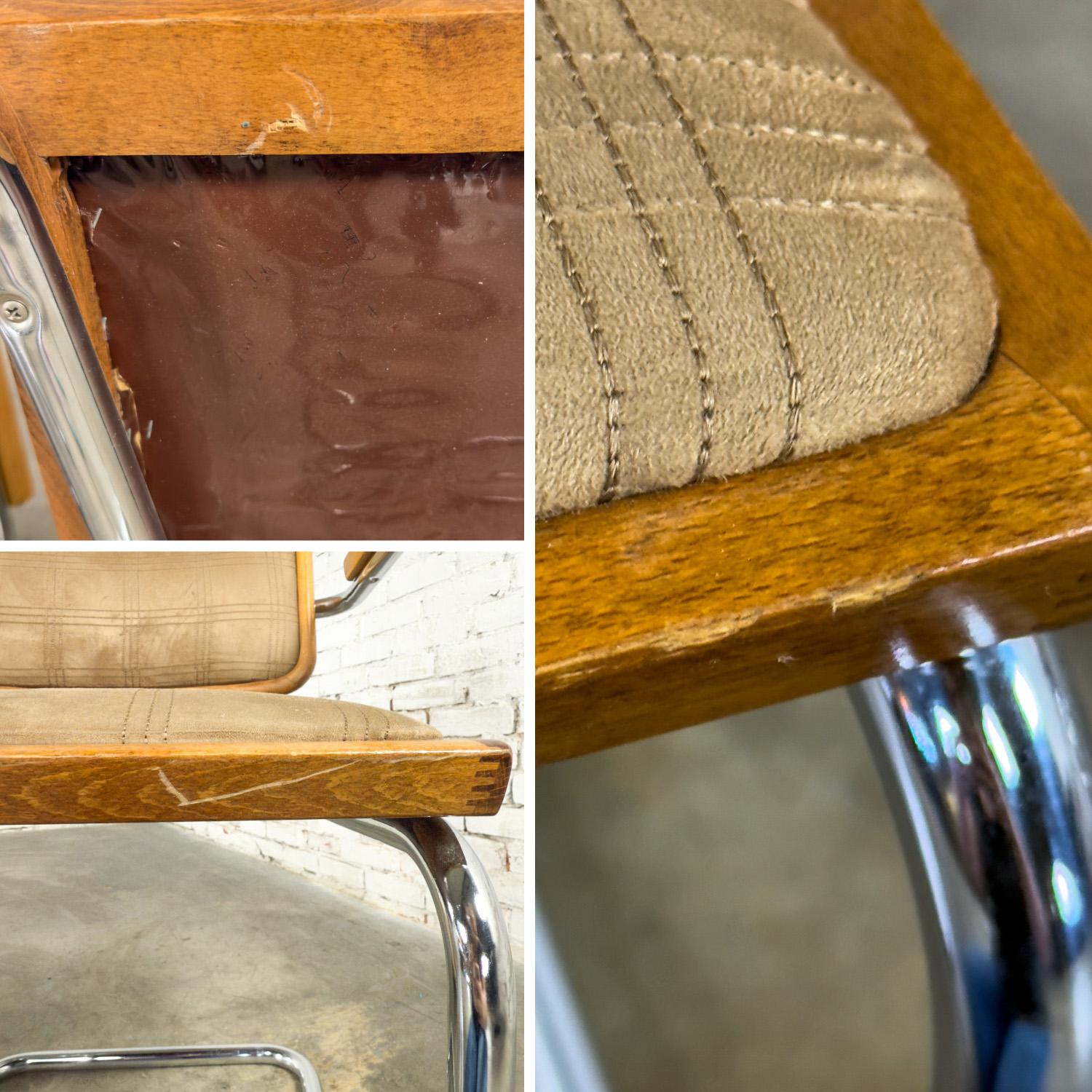 6 Bauhaus Cantilever Armchairs Made in Italy Style Marcel Breuer Cesca Chair For Sale 11