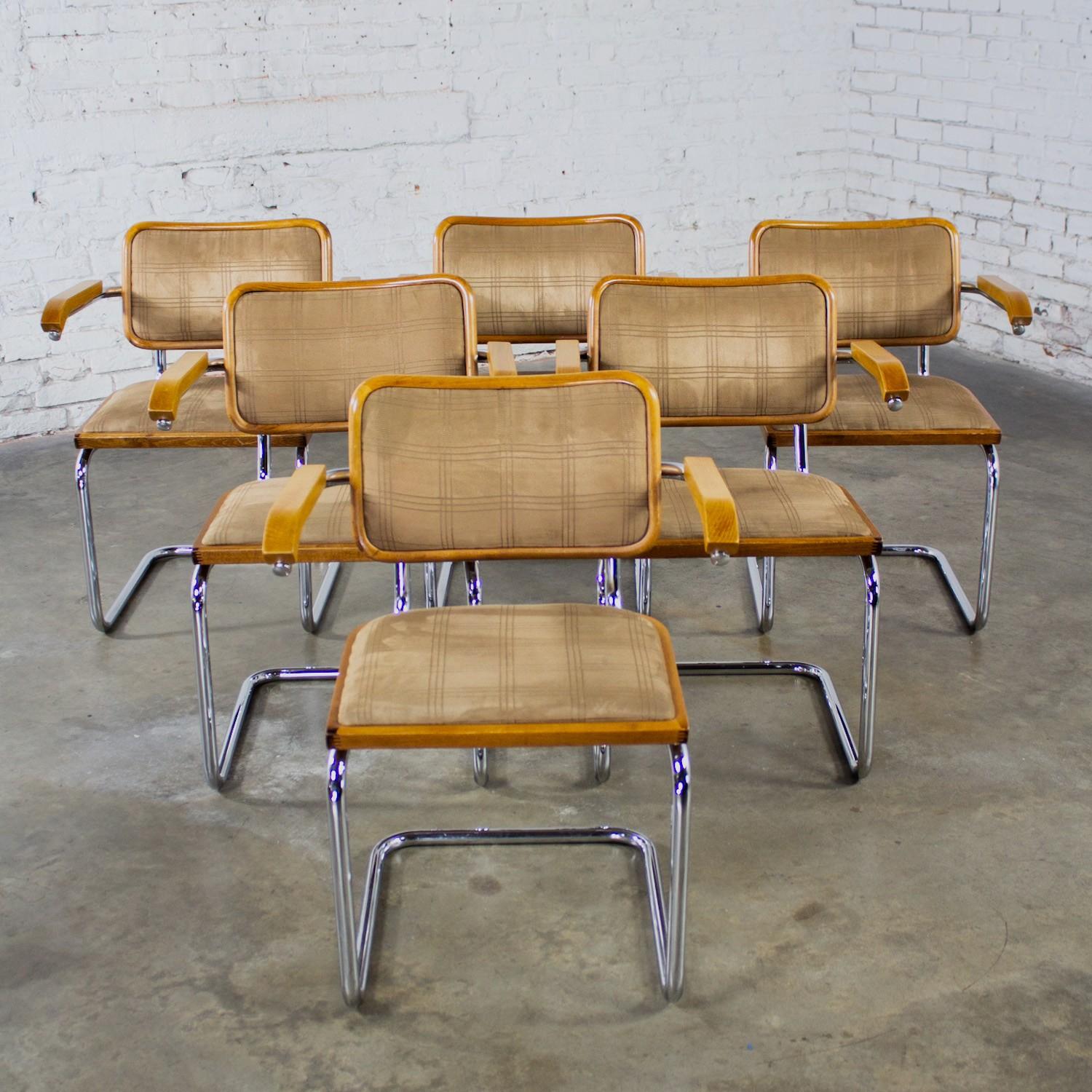 6 Bauhaus Cantilever Armchairs Made in Italy Style Marcel Breuer Cesca Chair For Sale 12