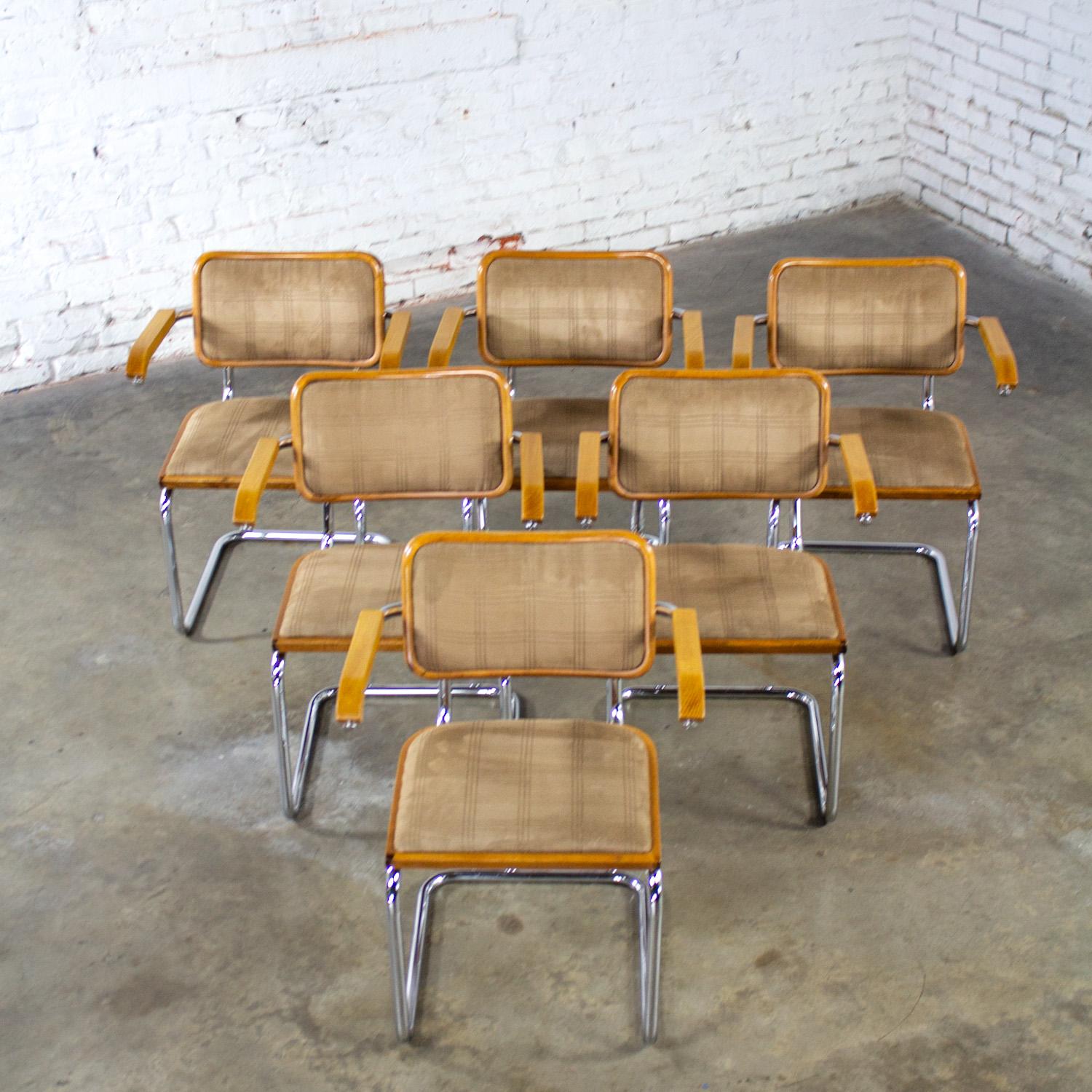 6 Bauhaus Cantilever Armchairs Made in Italy Style Marcel Breuer Cesca Chair For Sale 3