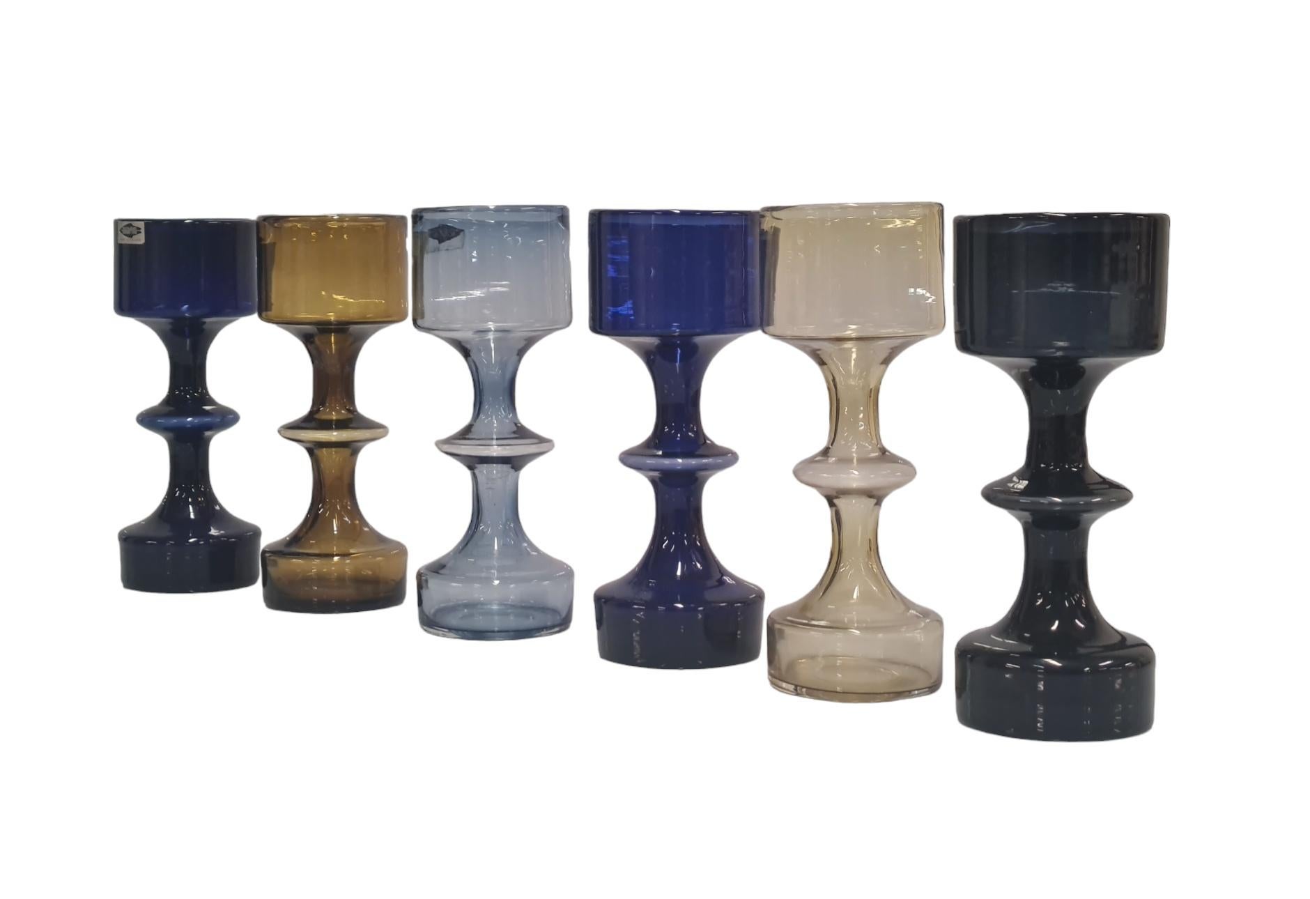 Finnish 6 Beautiful Vases in Different Colours, KF 245, 1957  For Sale