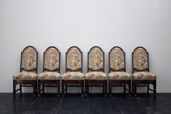 6 Beech Wood Dining Chairs, 1940s