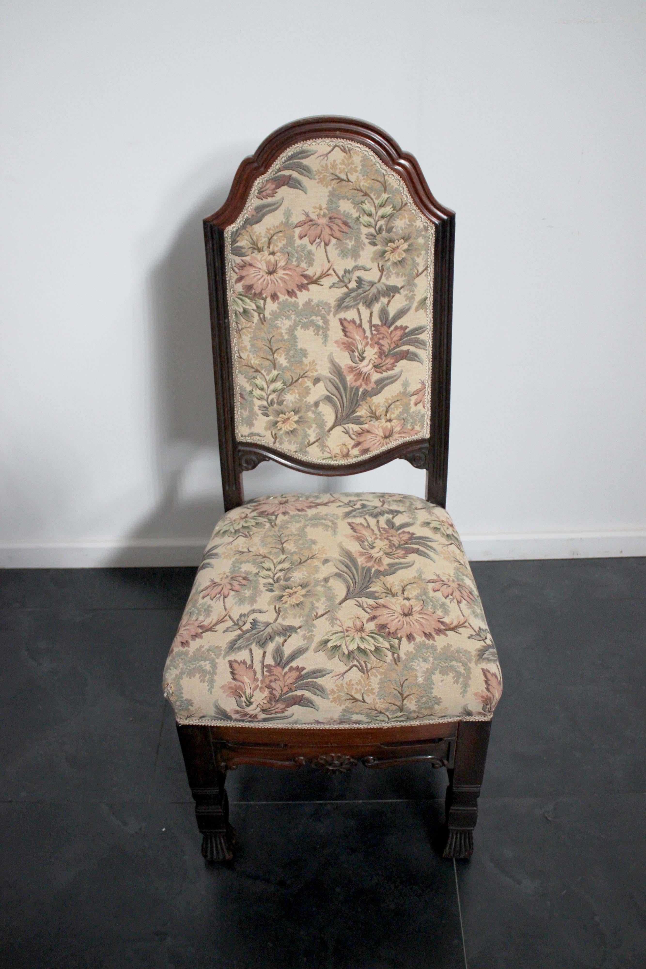 Italian 6 Beech Wood Dining Chairs, 1940s For Sale