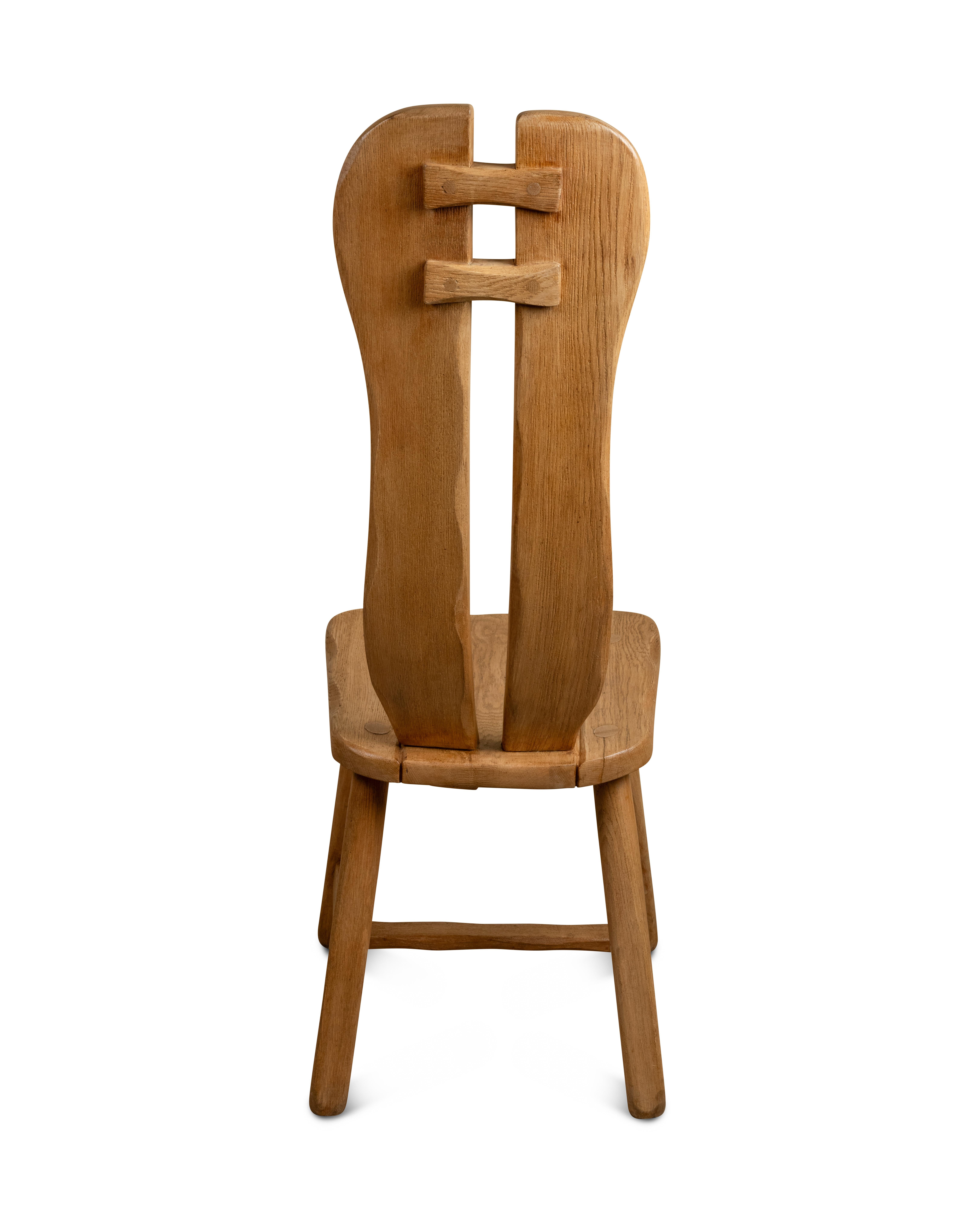 XX secolo 6 sedie belghe in oak di De Puydt in vendita
