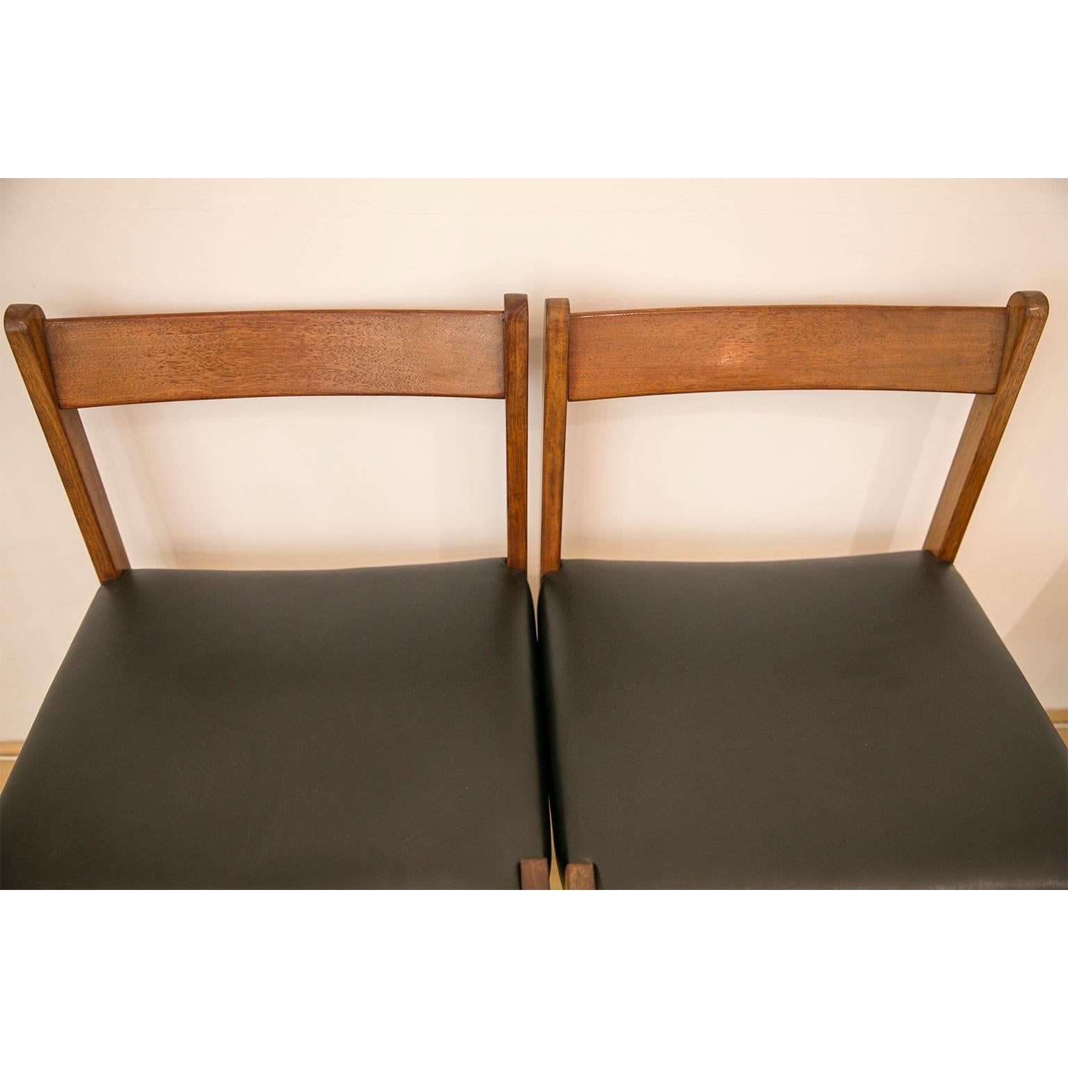 6 Belgian Dining Chairs in Exotic Wood For Sale 15