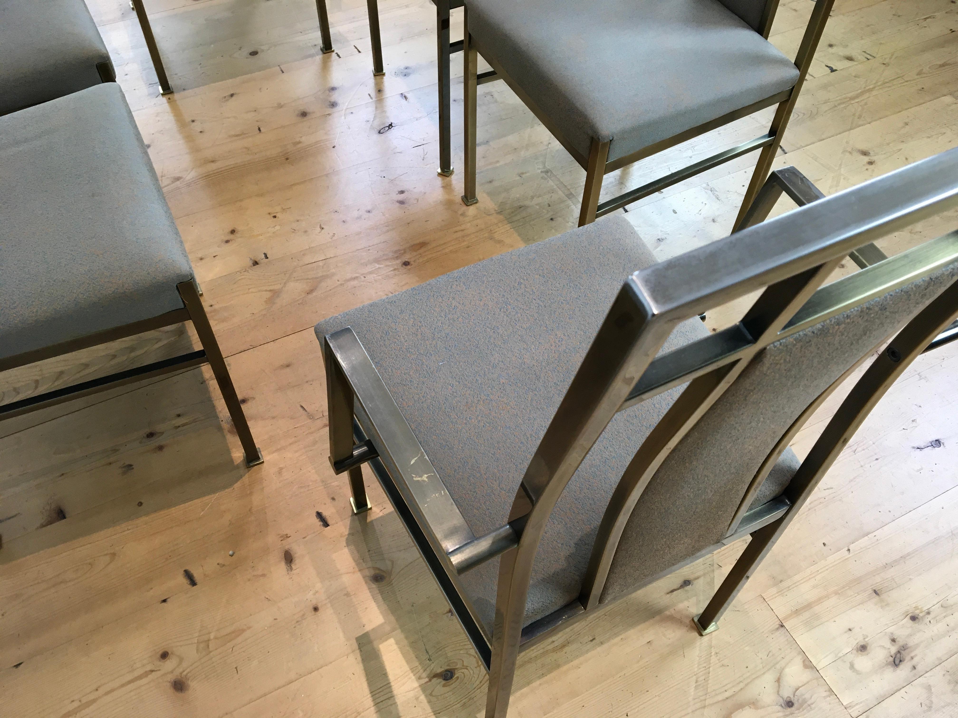6 Belgo Chrome Stühle für das Esszimmer,  Gold - plattiert  im Angebot 10