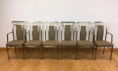6 Belgo Chrome Dining Room Chairs, Gold - plated