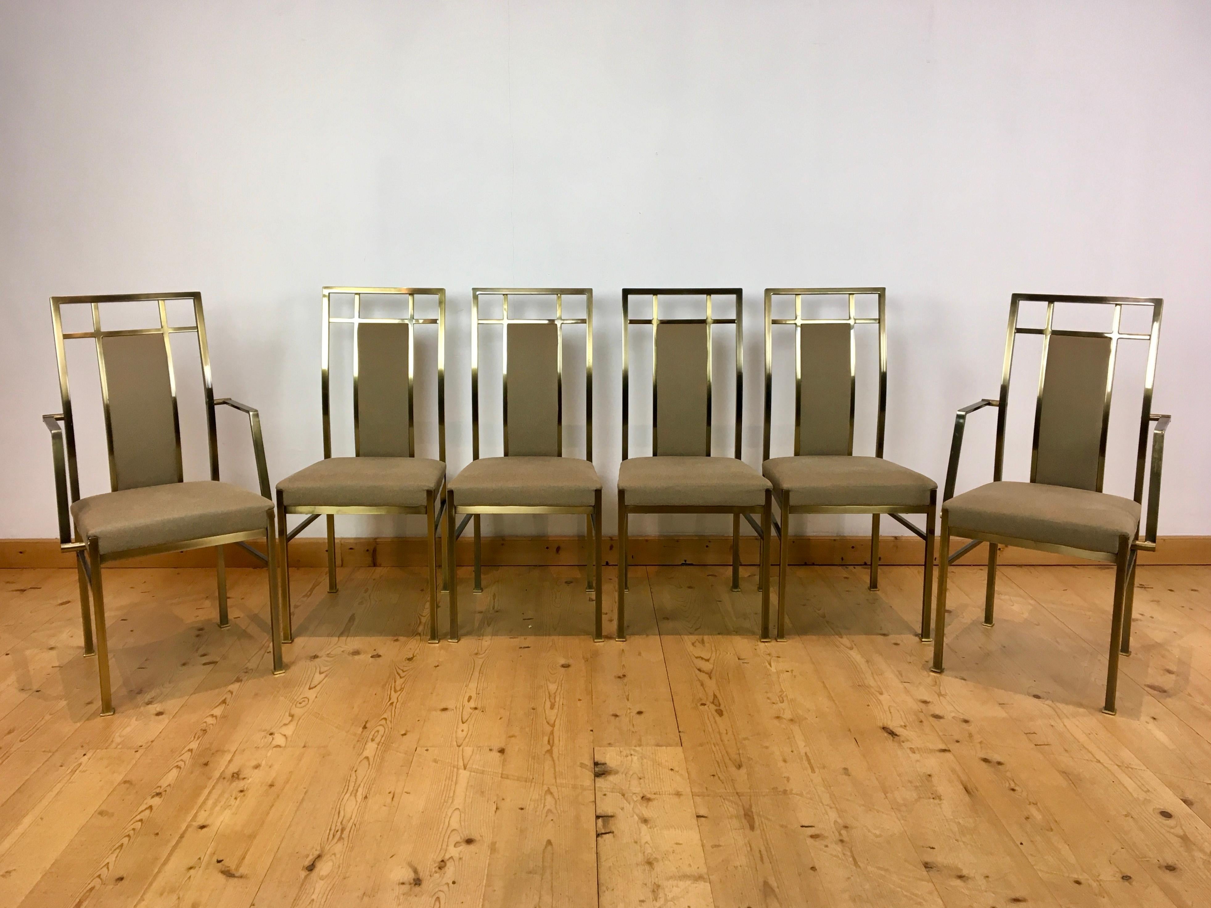 6 Belgo Chrome Stühle für das Esszimmer,  Gold - plattiert  im Angebot 12