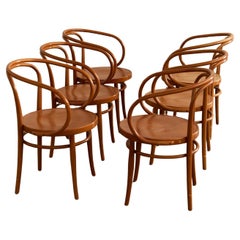 6 Bentwood Chairs Mod 209 by Gebrüder Thonet