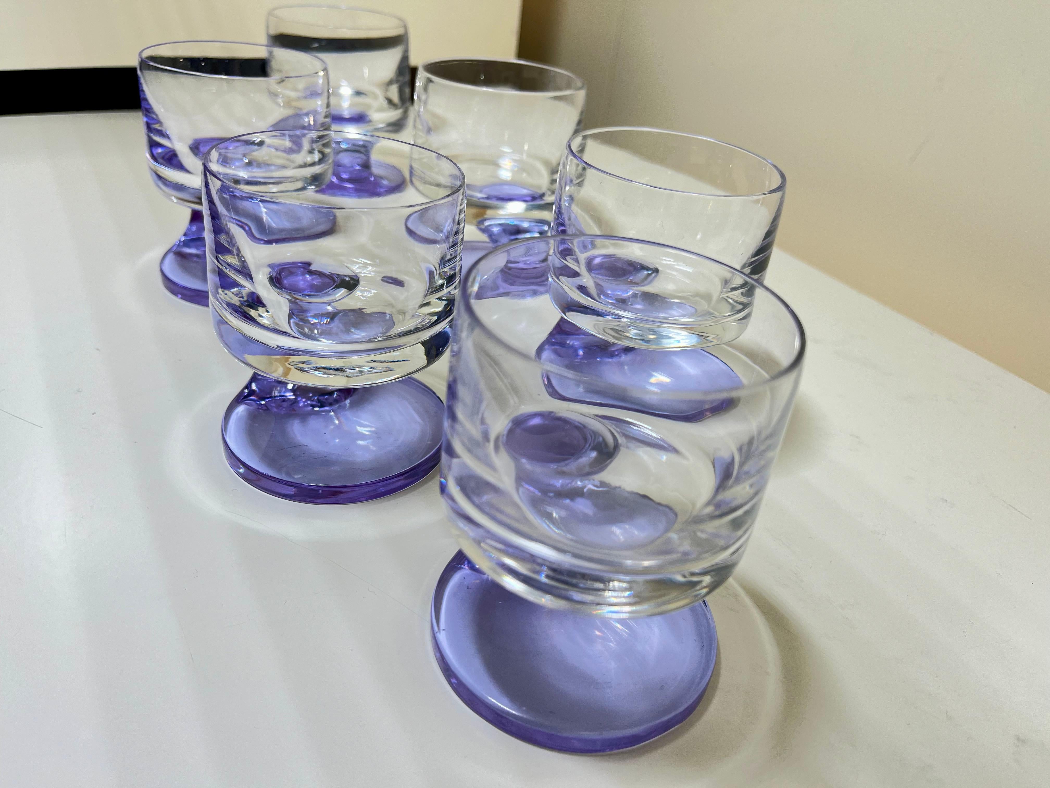 6 Smoke Joe Colombo glasses for Arnolfo di Cambio height 9 cm. In Good Condition For Sale In Milano, IT