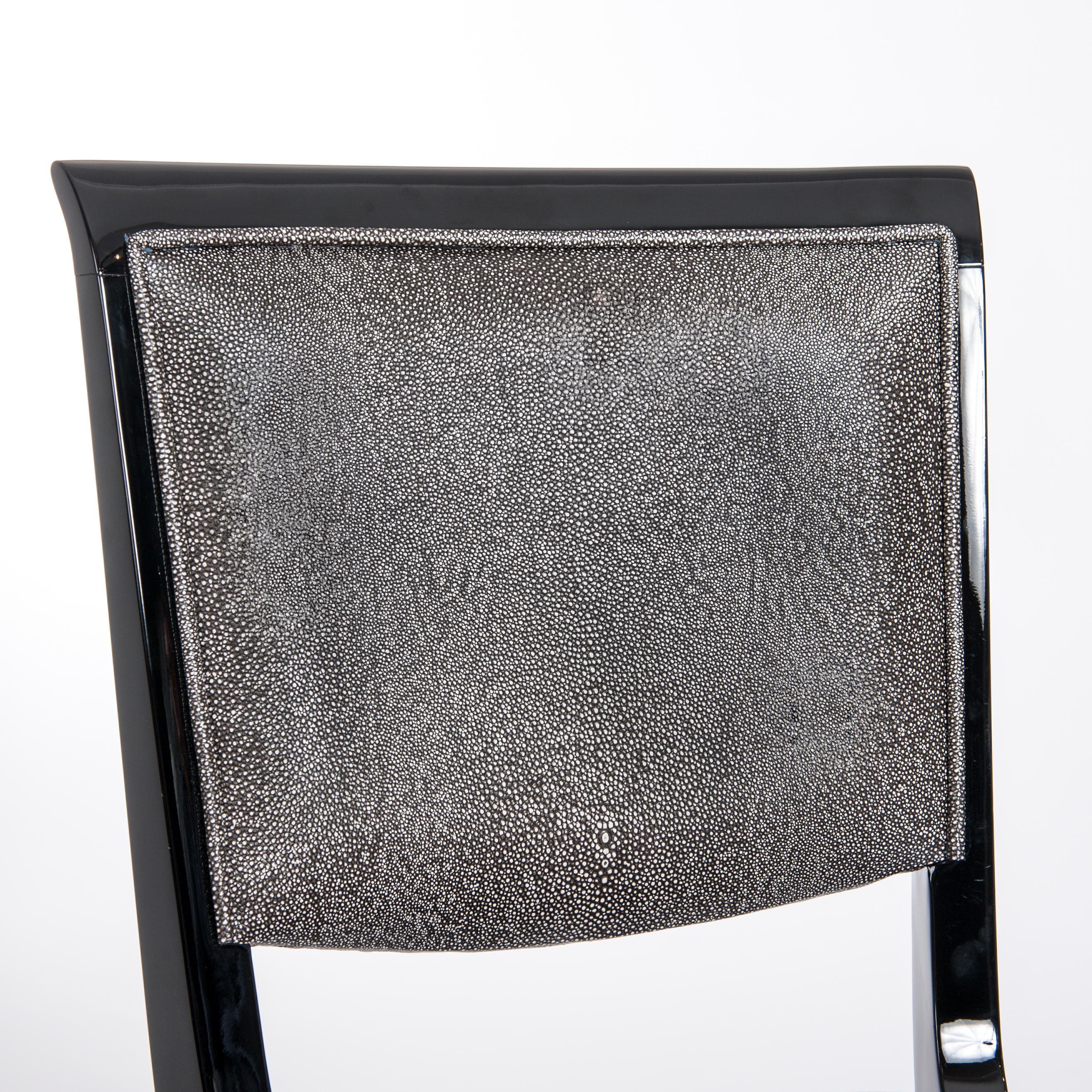 6 Black Art Déco Dining Room Chairs Black-White Raydesign Colored Leather 1930s For Sale 4