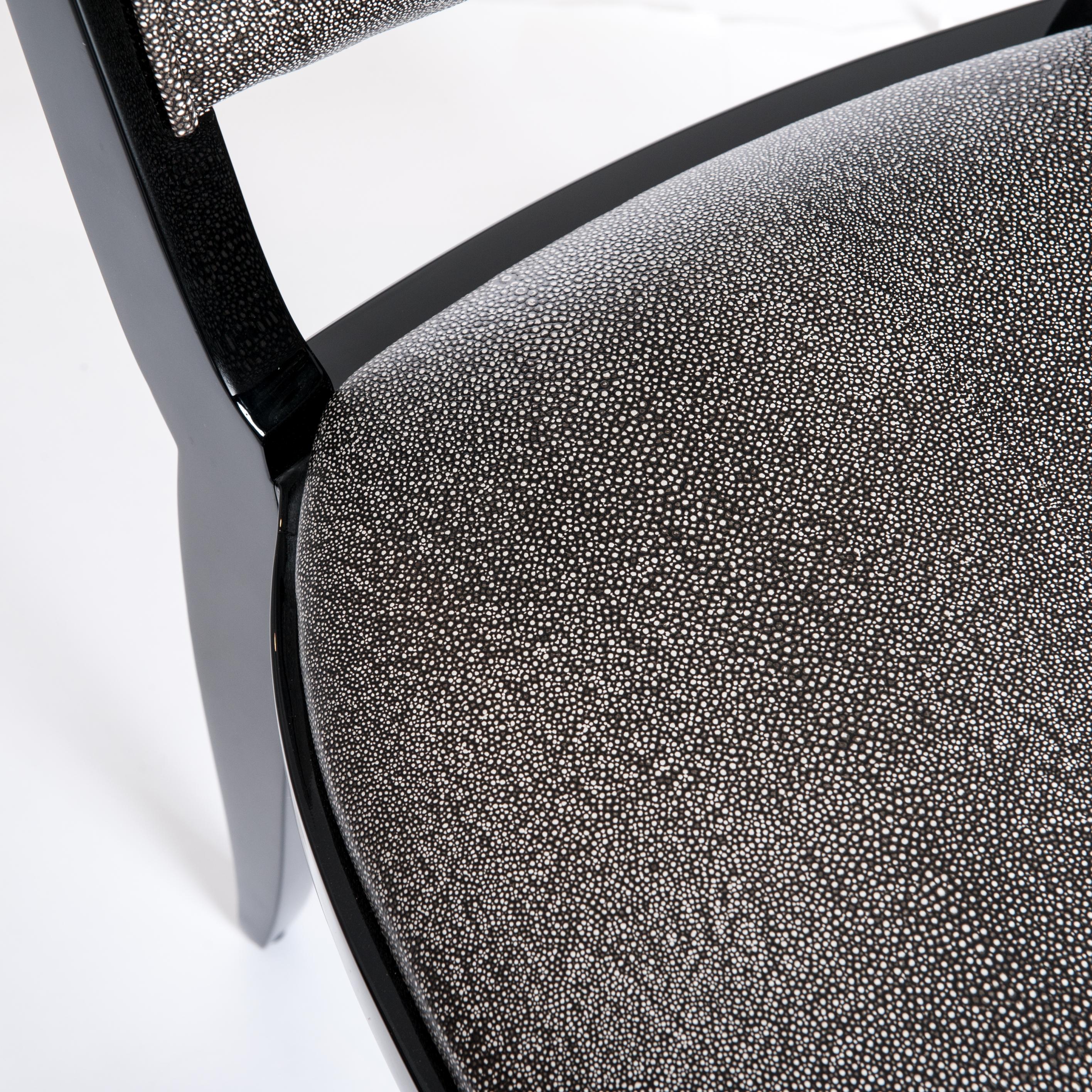 6 Black Art Déco Dining Room Chairs Black-White Raydesign Colored Leather 1930s For Sale 6