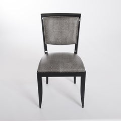 6 Black Art Déco Dining Room Chairs Black-White Raydesign Colored Leather 1930s
