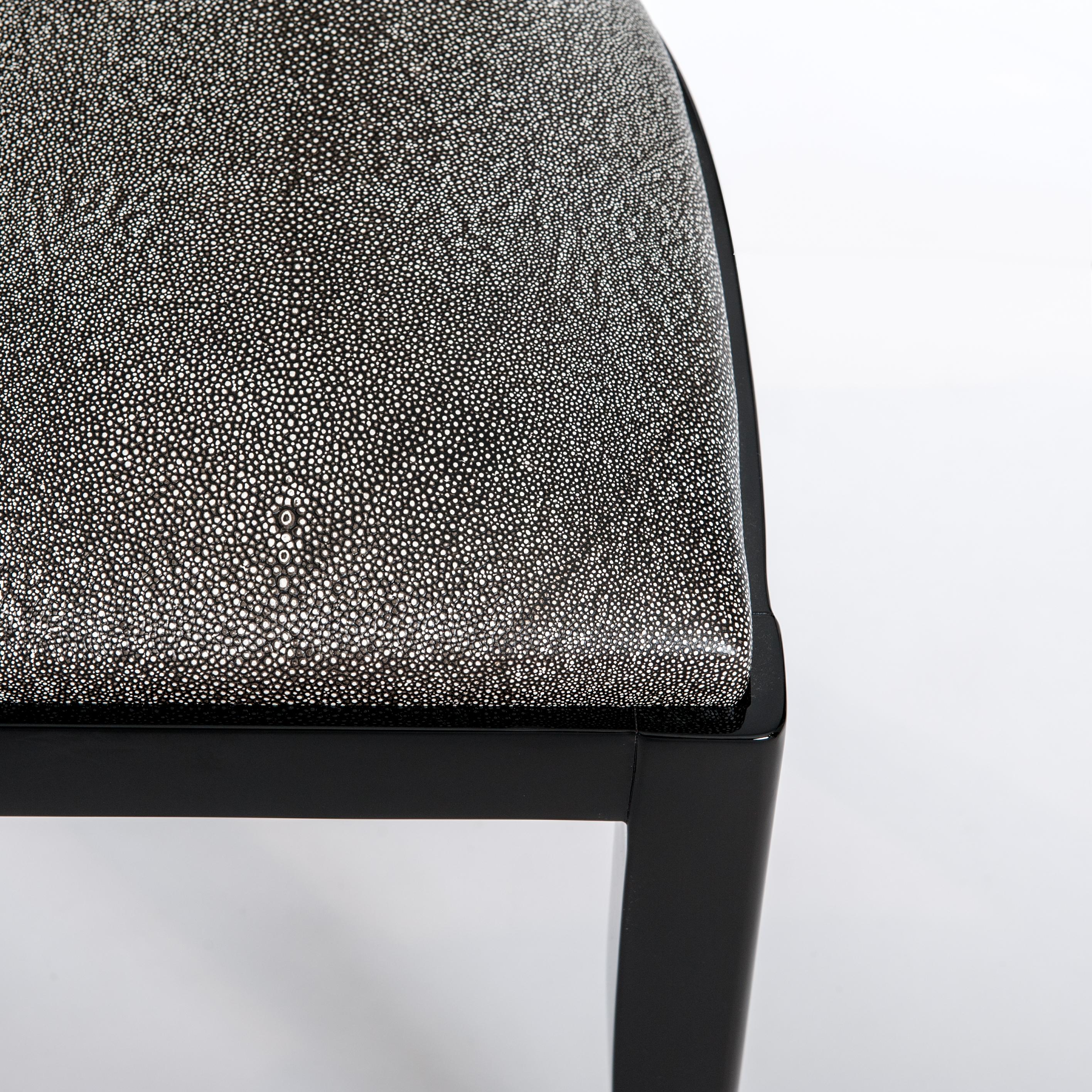 6 Black Art Déco Dining Room Chairs Black-White Raydesign Colored Leather 1930s For Sale 1