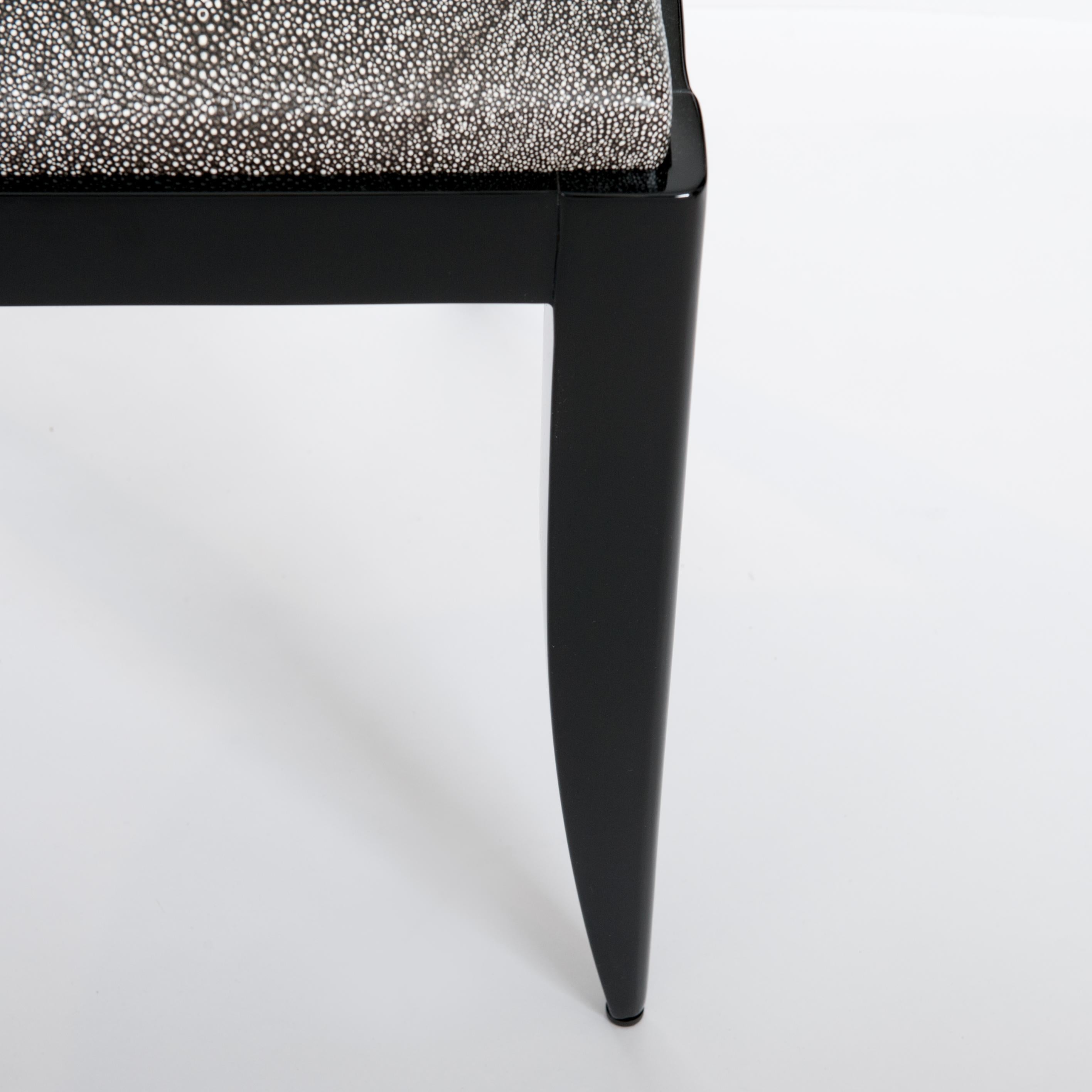 6 Black Art Déco Dining Room Chairs Black-White Raydesign Colored Leather 1930s For Sale 2