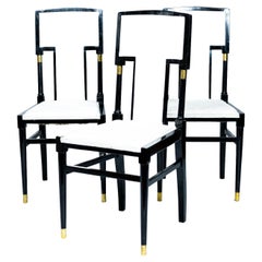6 black Diningroom Chairs in the Style of Art Nouveau