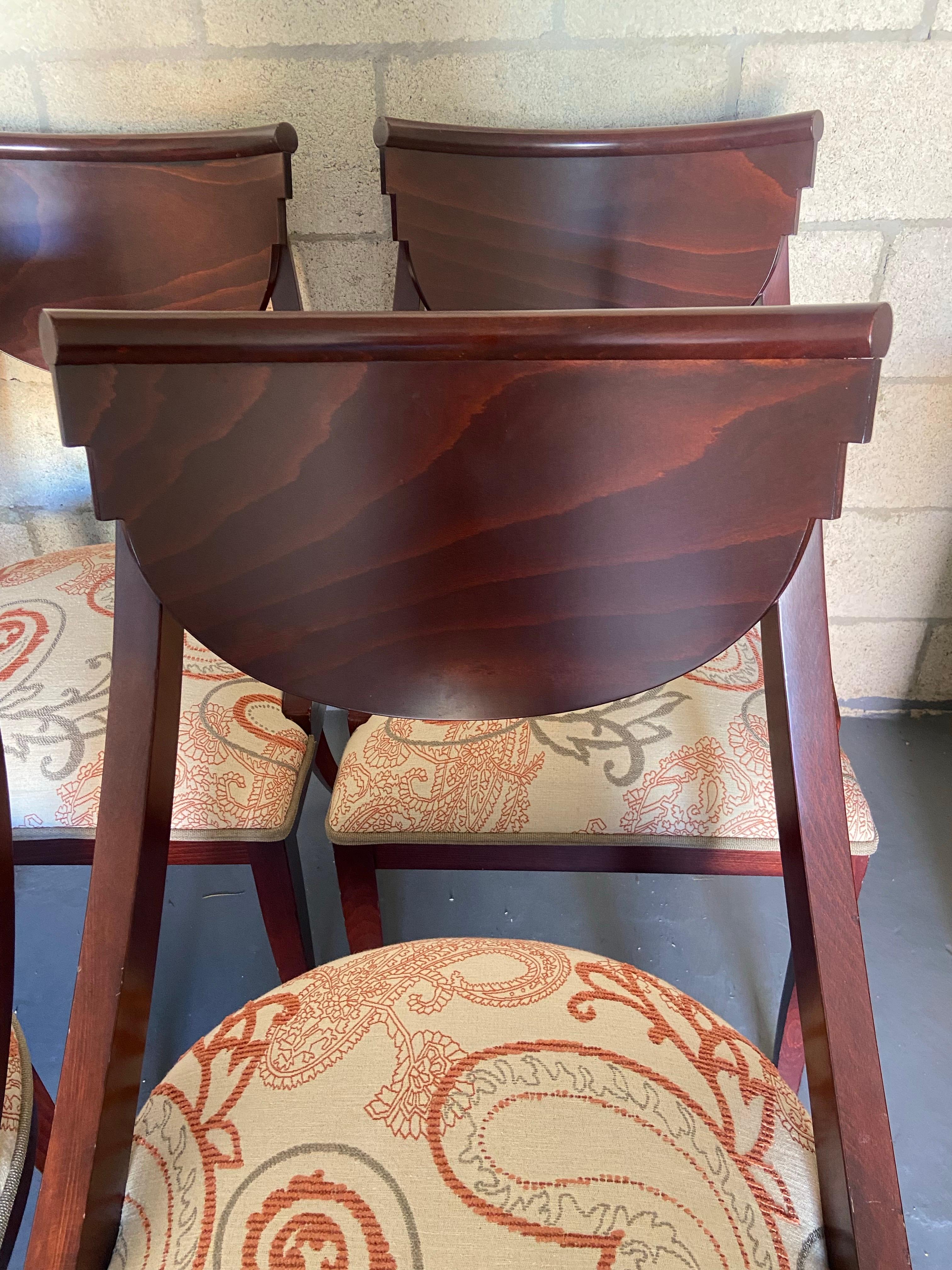 6 Lacquered Wood Italian Hollywood Regency Dinning  Chairs by Pietro Costantini In Good Condition For Sale In West Palm Beach, FL