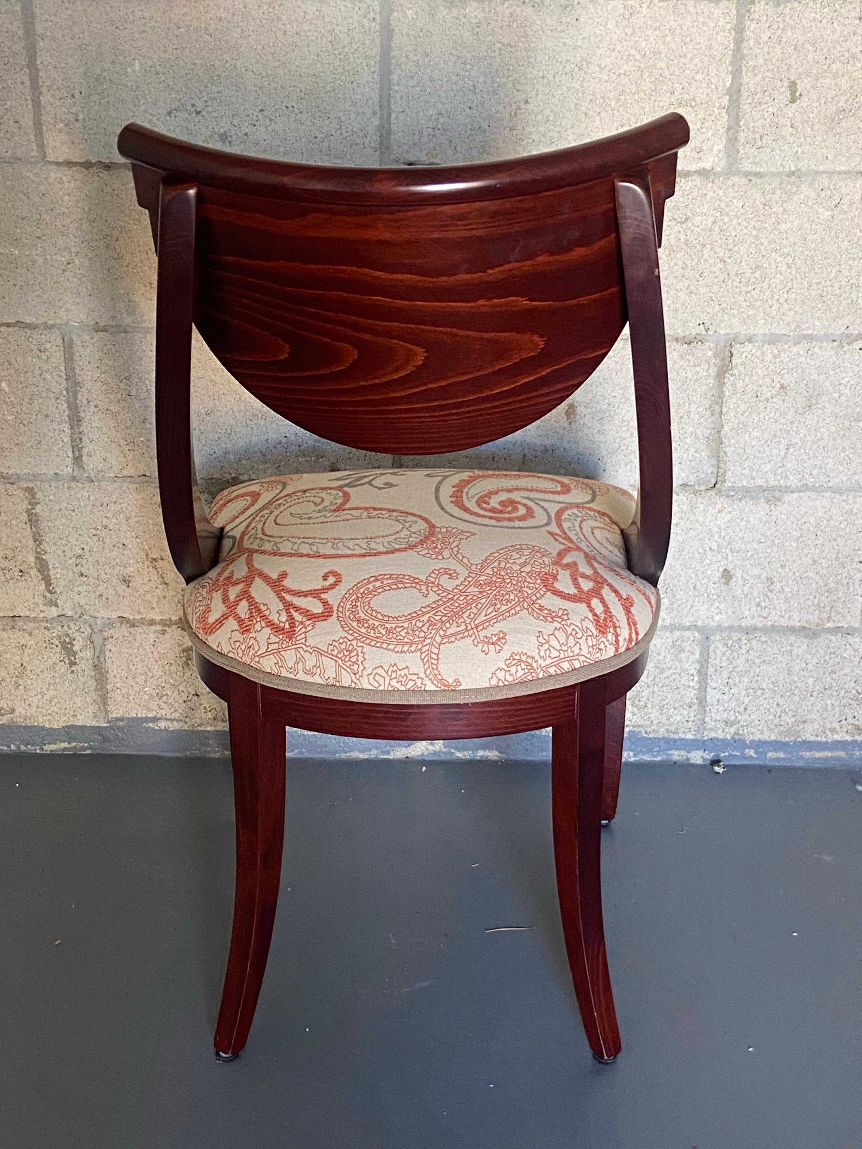 Fabric 6 Lacquered Wood Italian Hollywood Regency Dinning  Chairs by Pietro Costantini For Sale