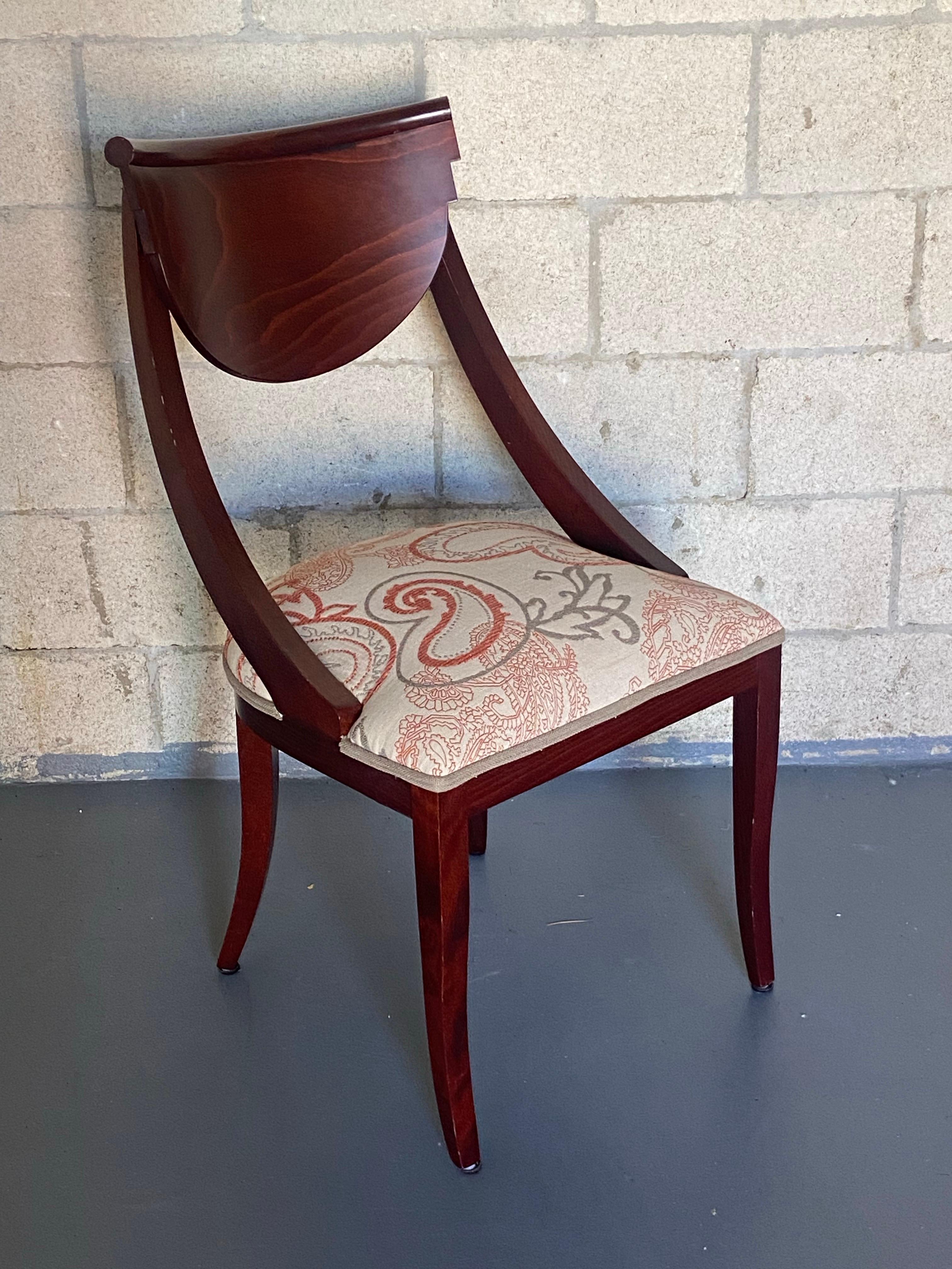 6 Lacquered Wood Italian Hollywood Regency Dinning  Chairs by Pietro Costantini For Sale 2